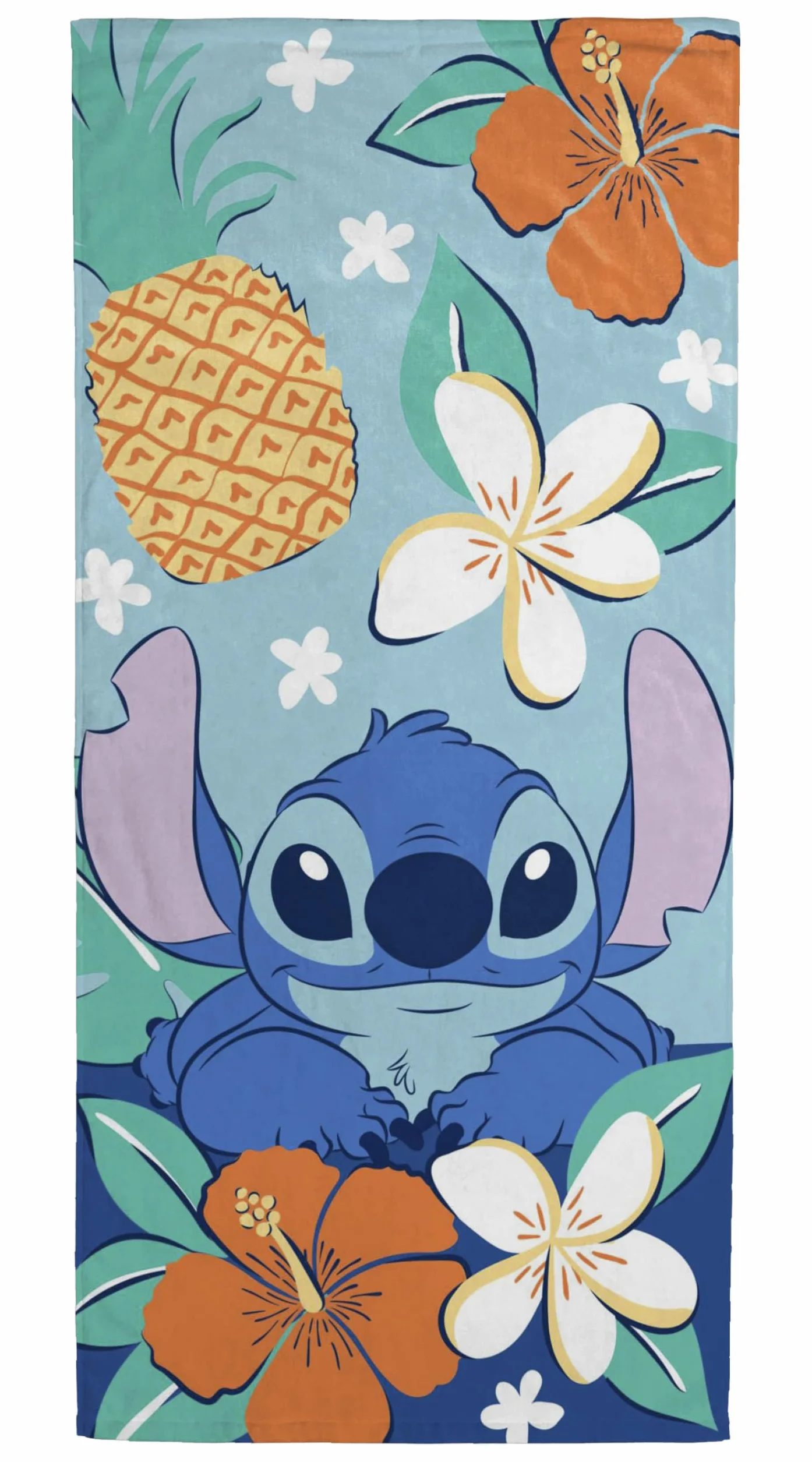 Jay Franco Kids Disney Lilo i Stitch 100% bawełniany ręcznik plażowy – 71 x 147 cm Super miękki ręcznik kąpielowy, basenowy i podróżny, oficjalny produkt licencjonowany, turkusowy
