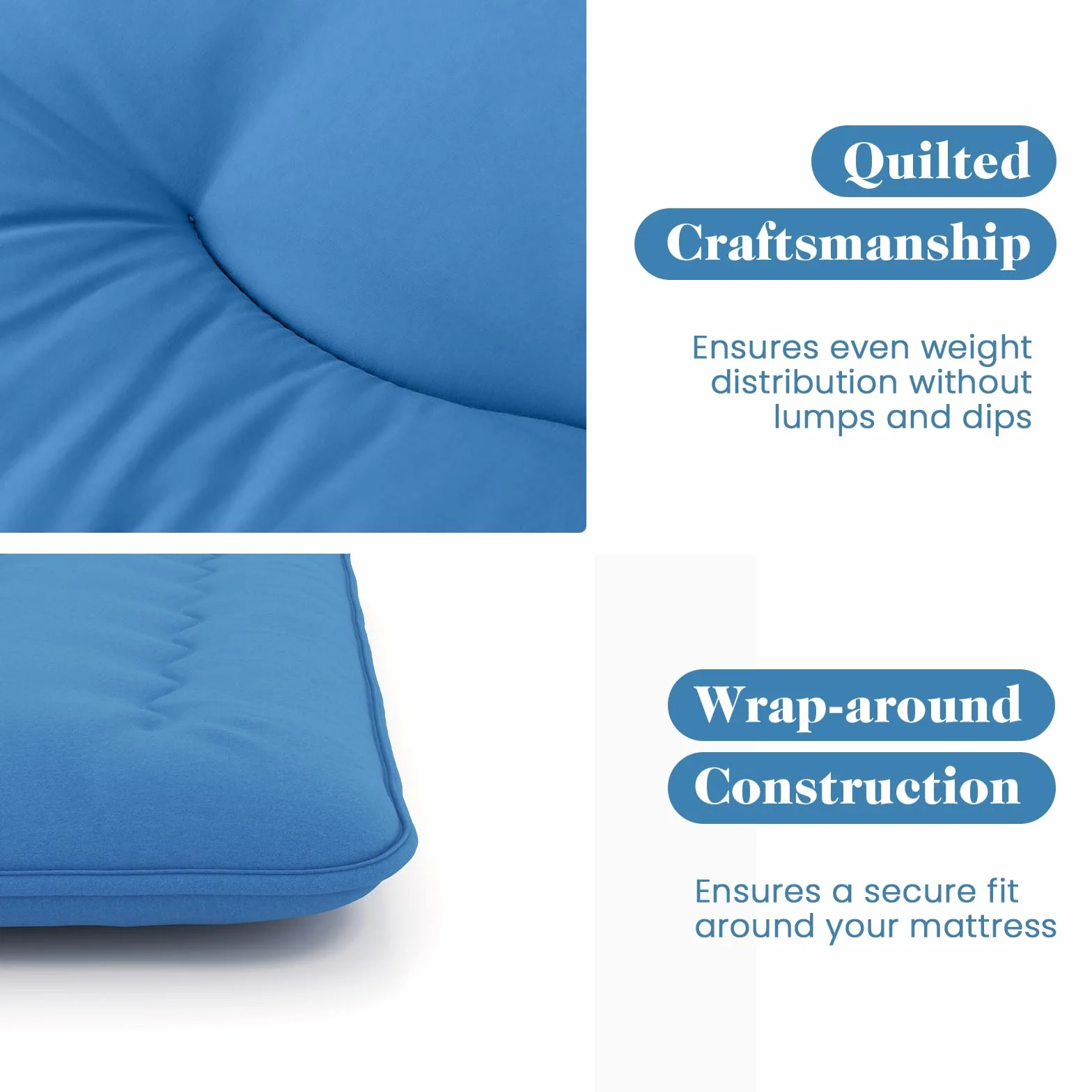 LIFEZEAL Futon materac japoński składany przenośny Tatami 140 x niebieski
