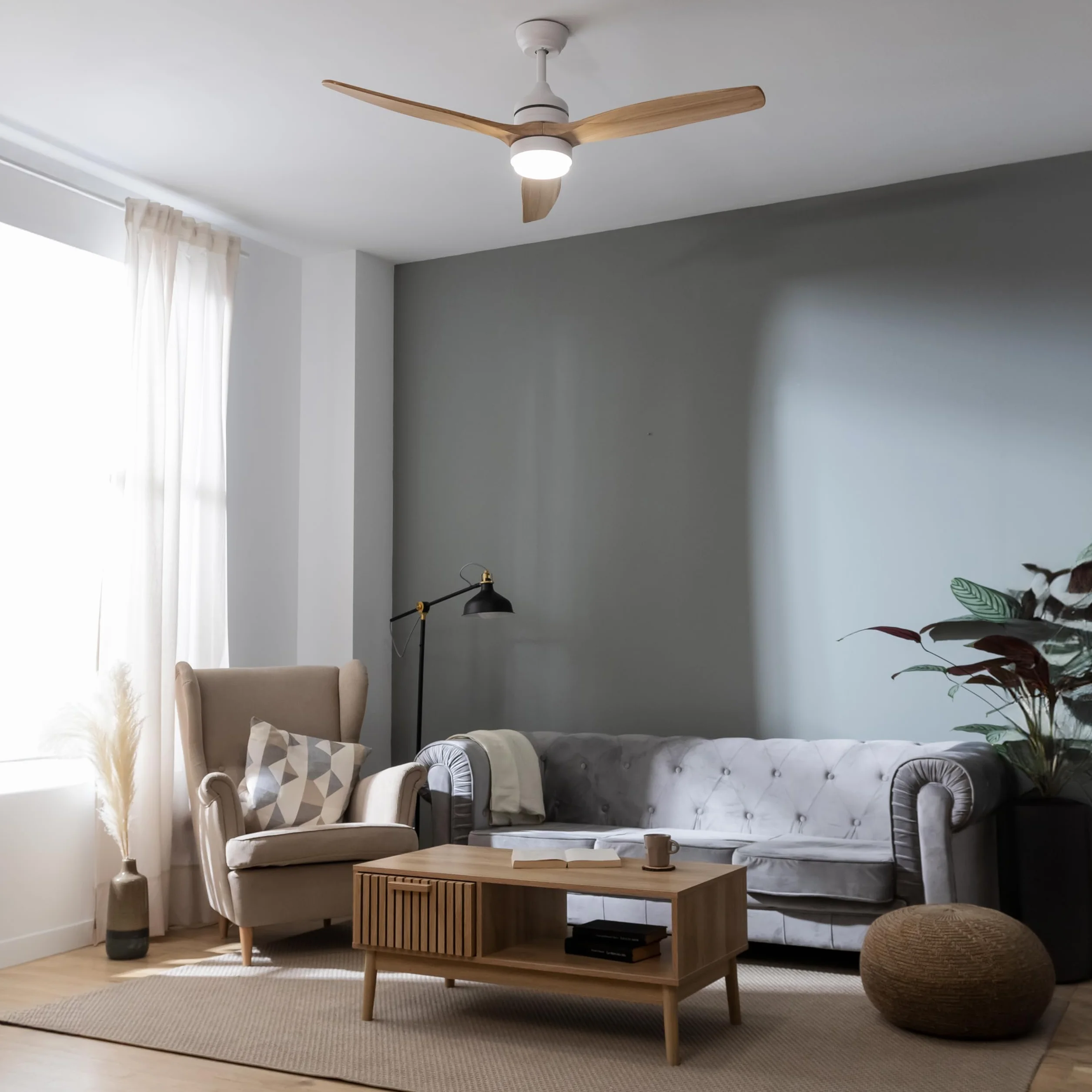 Cecotec Wentylator sufitowy EnergySilence Aero 5275 40W 52" źródło światła LED silnik prądu stałego pilot timer tryb zima-lato