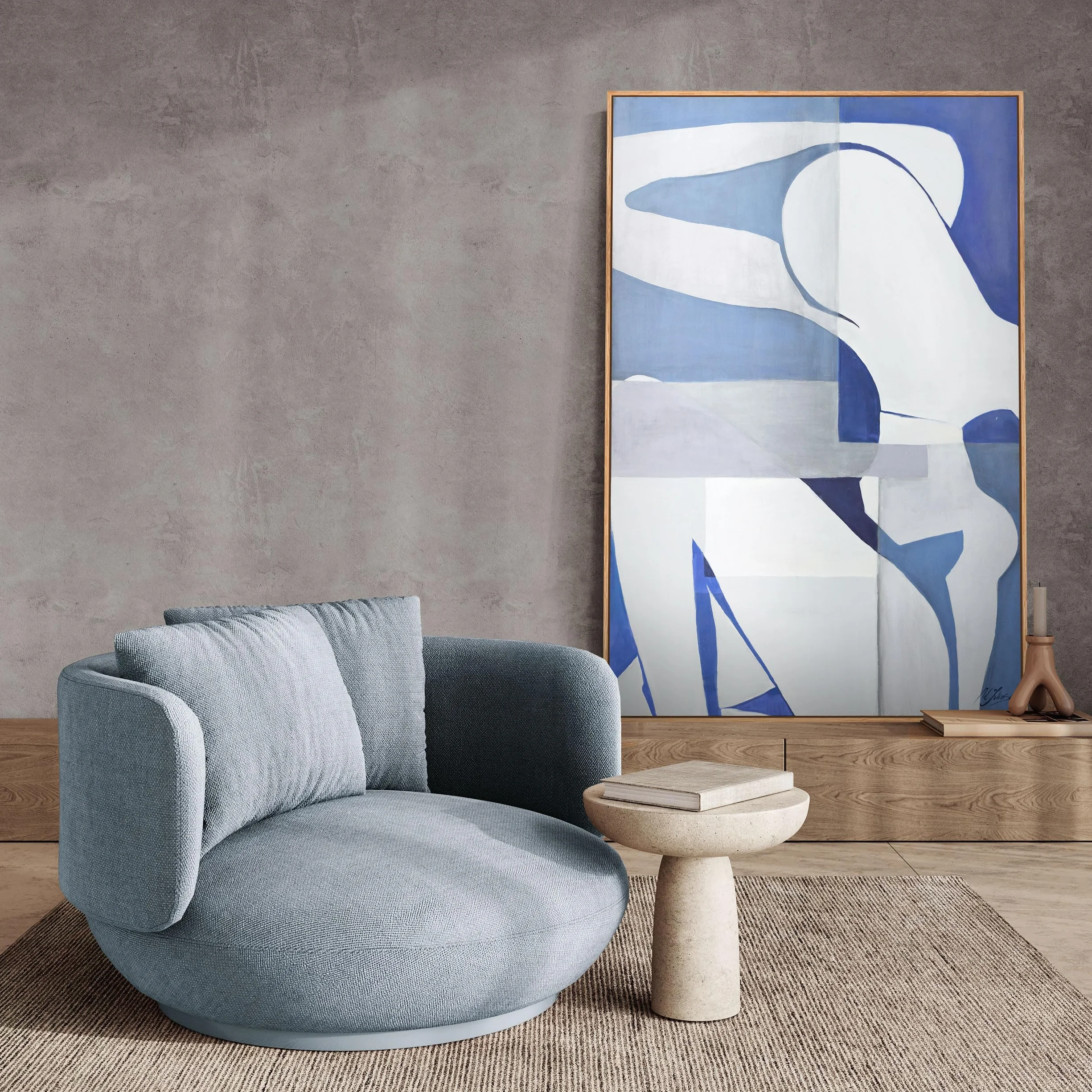 Obraz ręcznie malowany "Sandy" 100x140cm akrylowe na płótnie abstrakcyjny nowoczesny z ramą