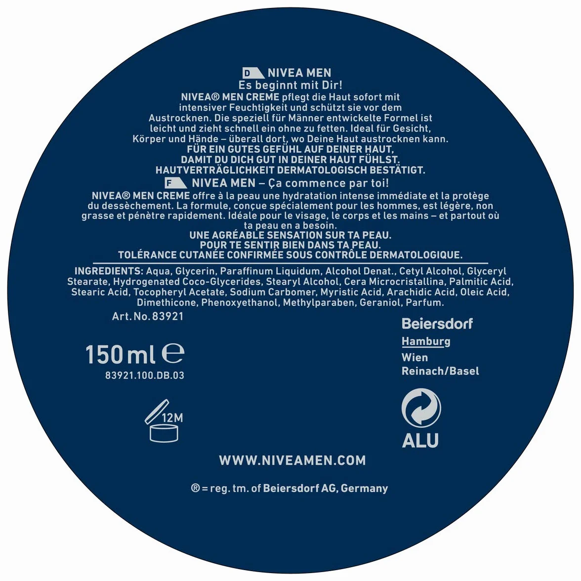 Nivea Men Men Krem, 150 ml