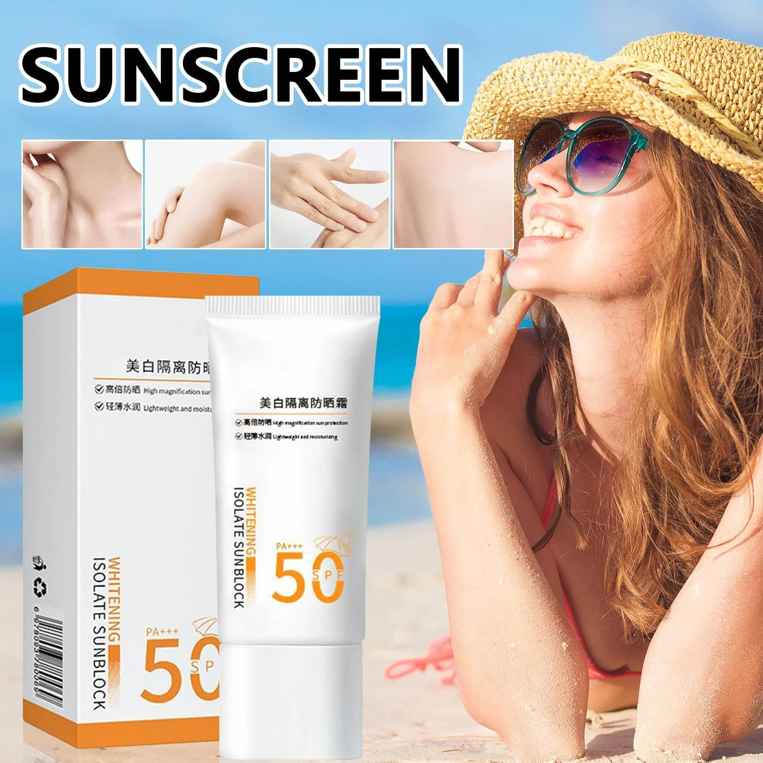 Screen SPF 50, ochrona przed promieniowaniem UV Broad Spectrum, formuła kremu, szybka absorpcja, 100 ml, do codziennego użytku, na plażę, basen, sporty outdoorowe, turystyka, podróże więcej