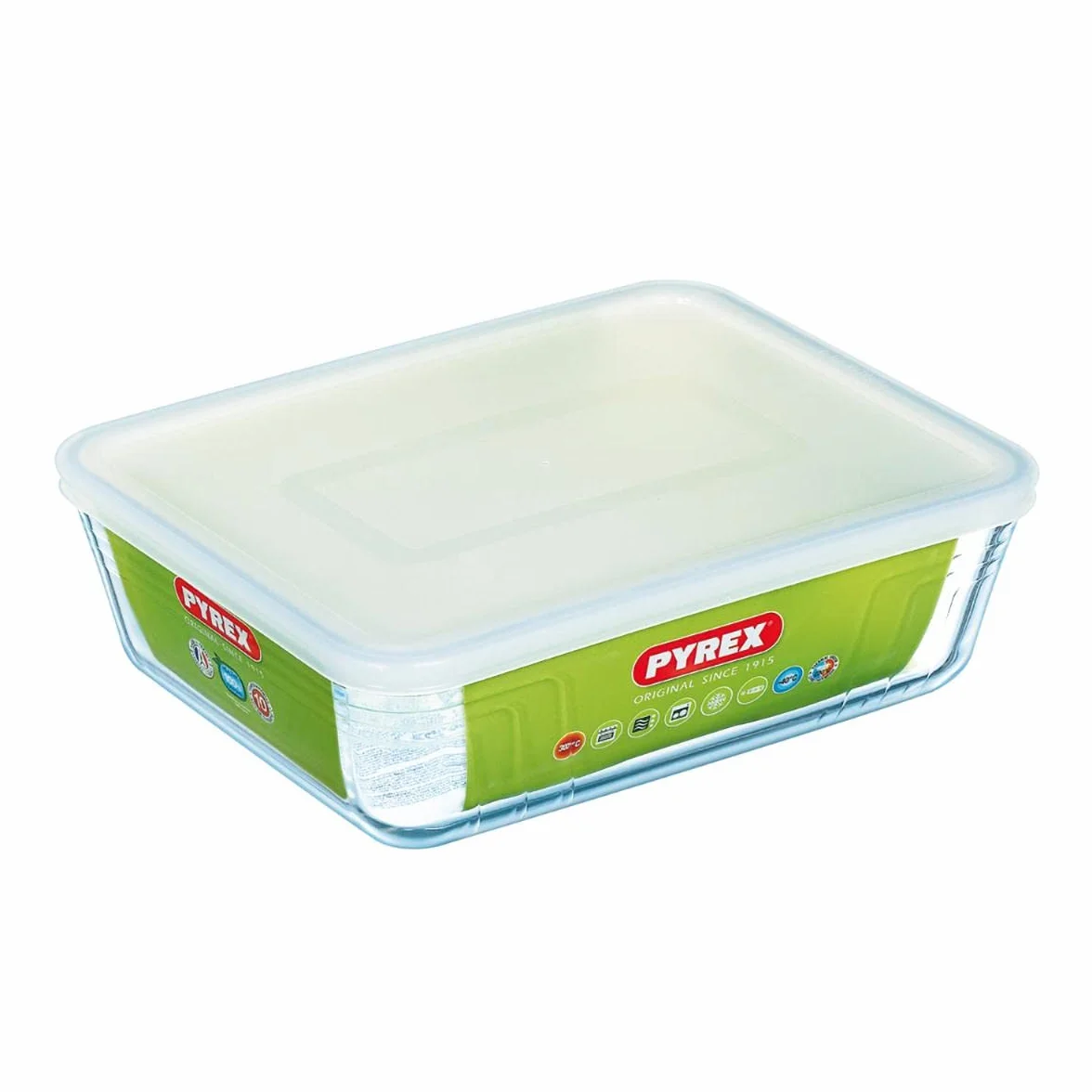 Newell 1041514 3137610001893 PIREX prostokątny pojemnik na pyrex z pokrywką, pojemnik na żywność, 4,2 l, materiał, wielokolorowy, 4 l