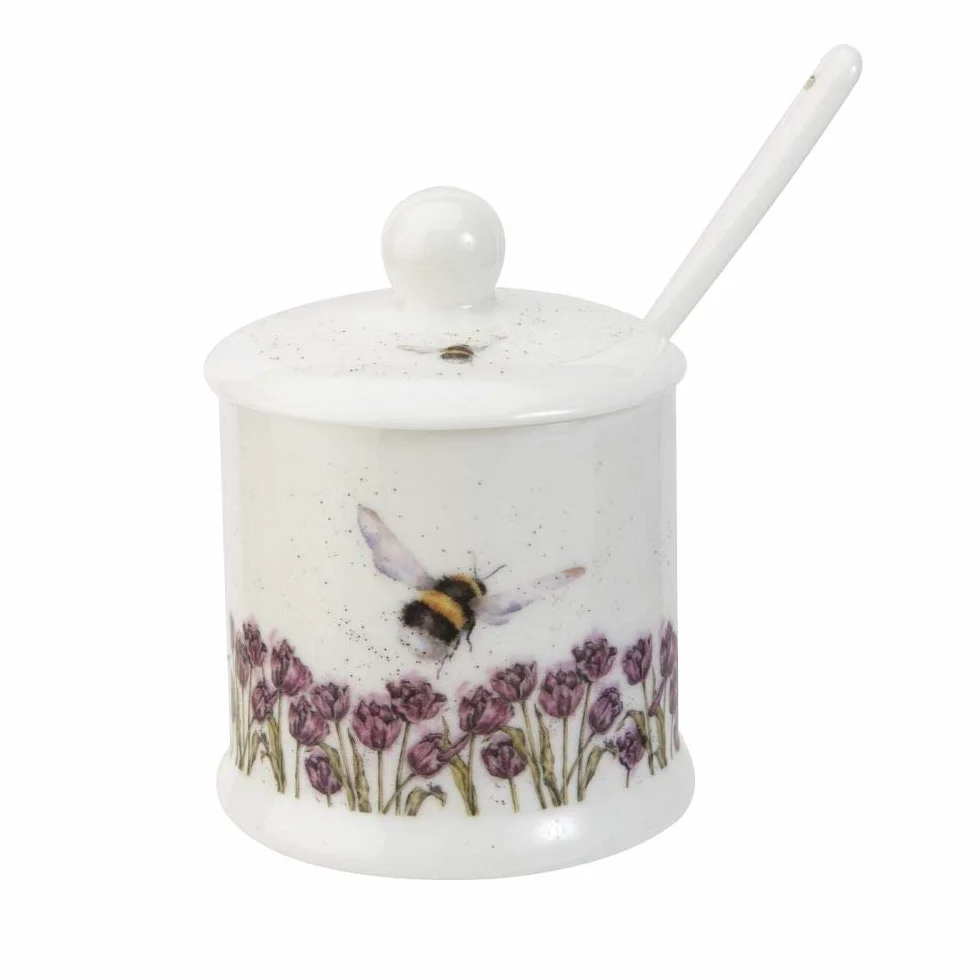 Royal Worcester Wrendale Designs Flight of The Bumble Bee pokrywka garnek konserwujący ceramiczny biały