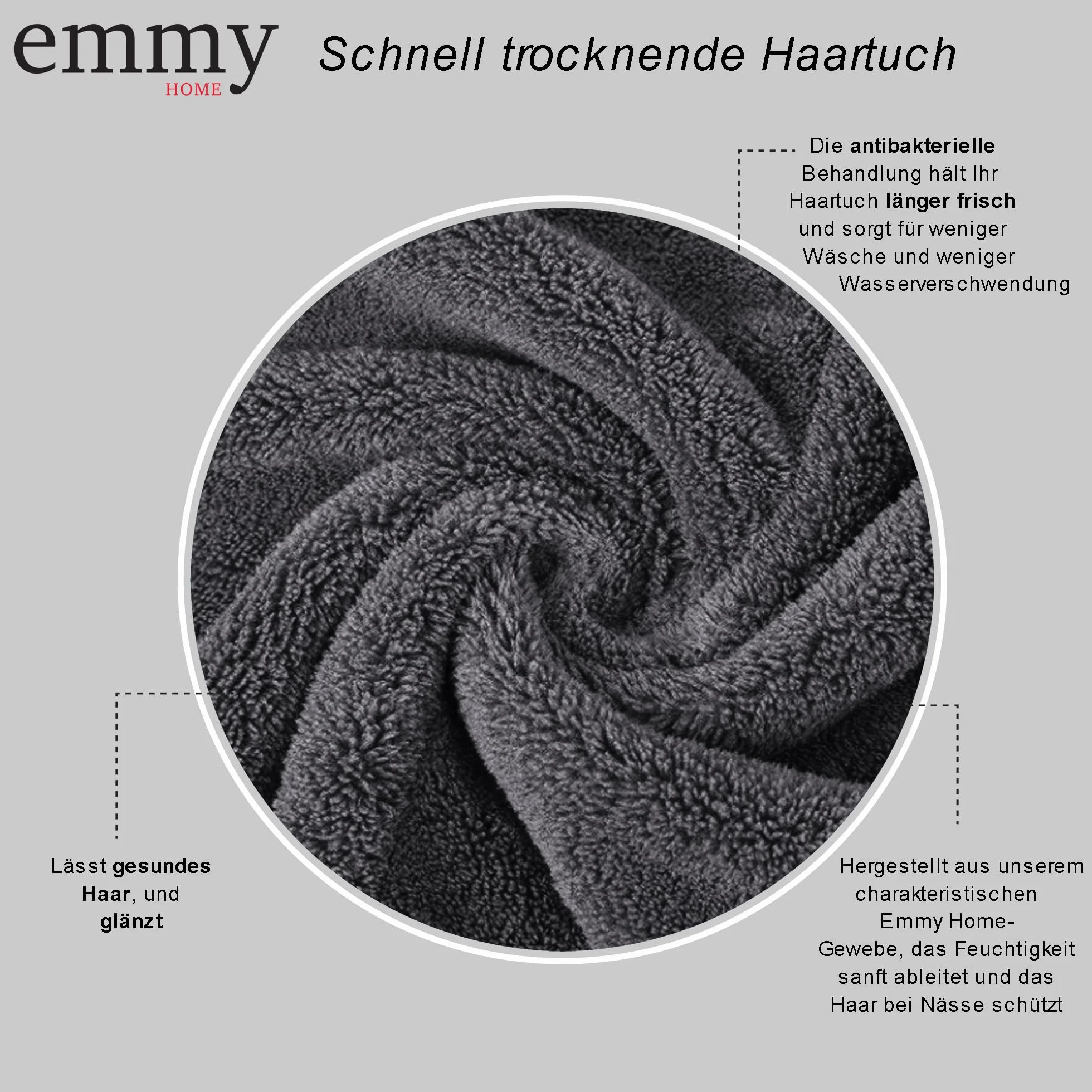 Turban do włosów – 100% bawełna, 2 sztuki, szybkoschnący, turban, ręcznik do włosów z guzikami, ręcznik do włosów, ręcznik do włosów (różowo-antracytowy)