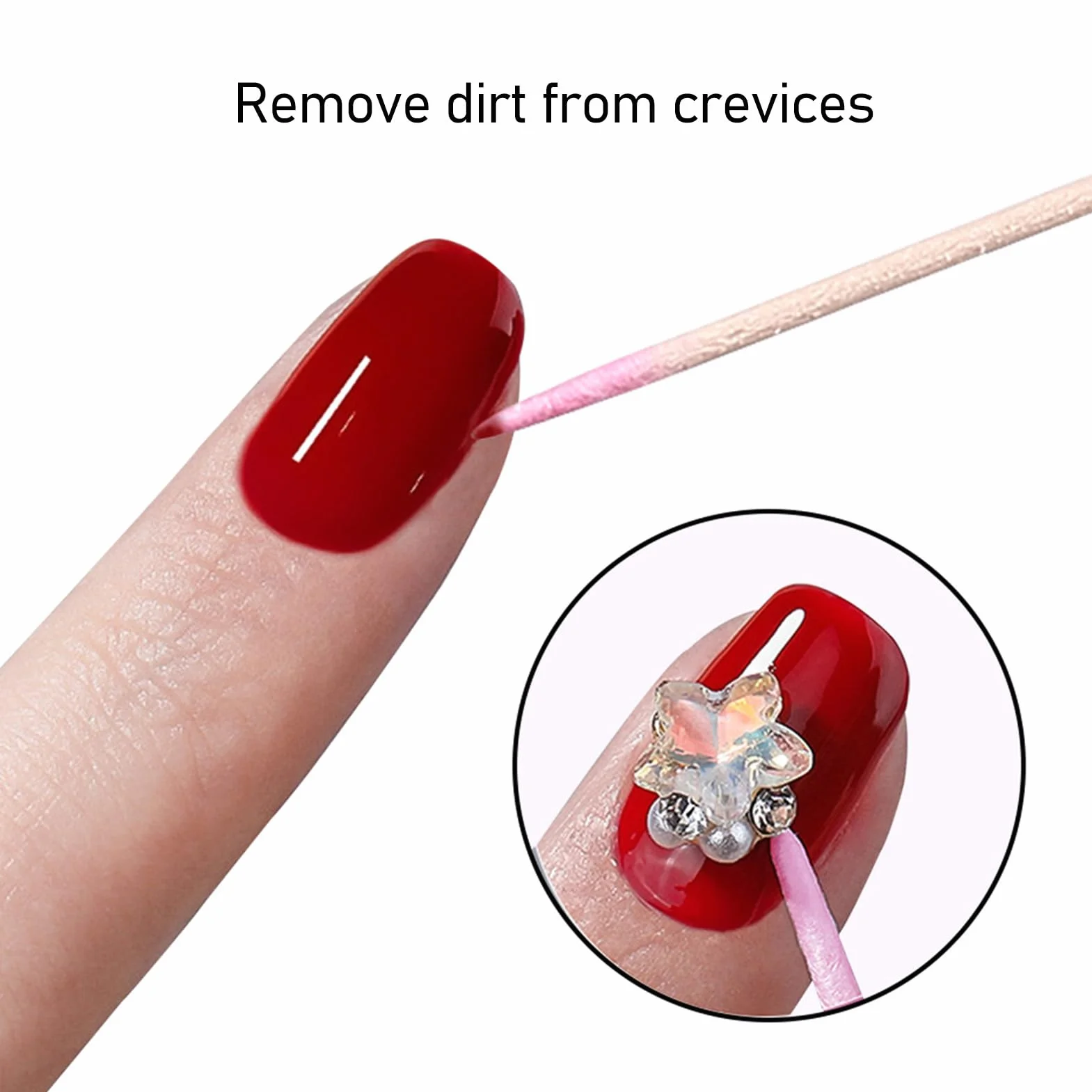 1000 szt. Pałeczek Bawełnianych, Waciki Bawełniane z Podwójnym Czubkiem, Narzędzie do Makijażu, Precyzyjne Końcówki do Czyszczenia Makijażu, Manicure (wzór Patyczka drewnianego)