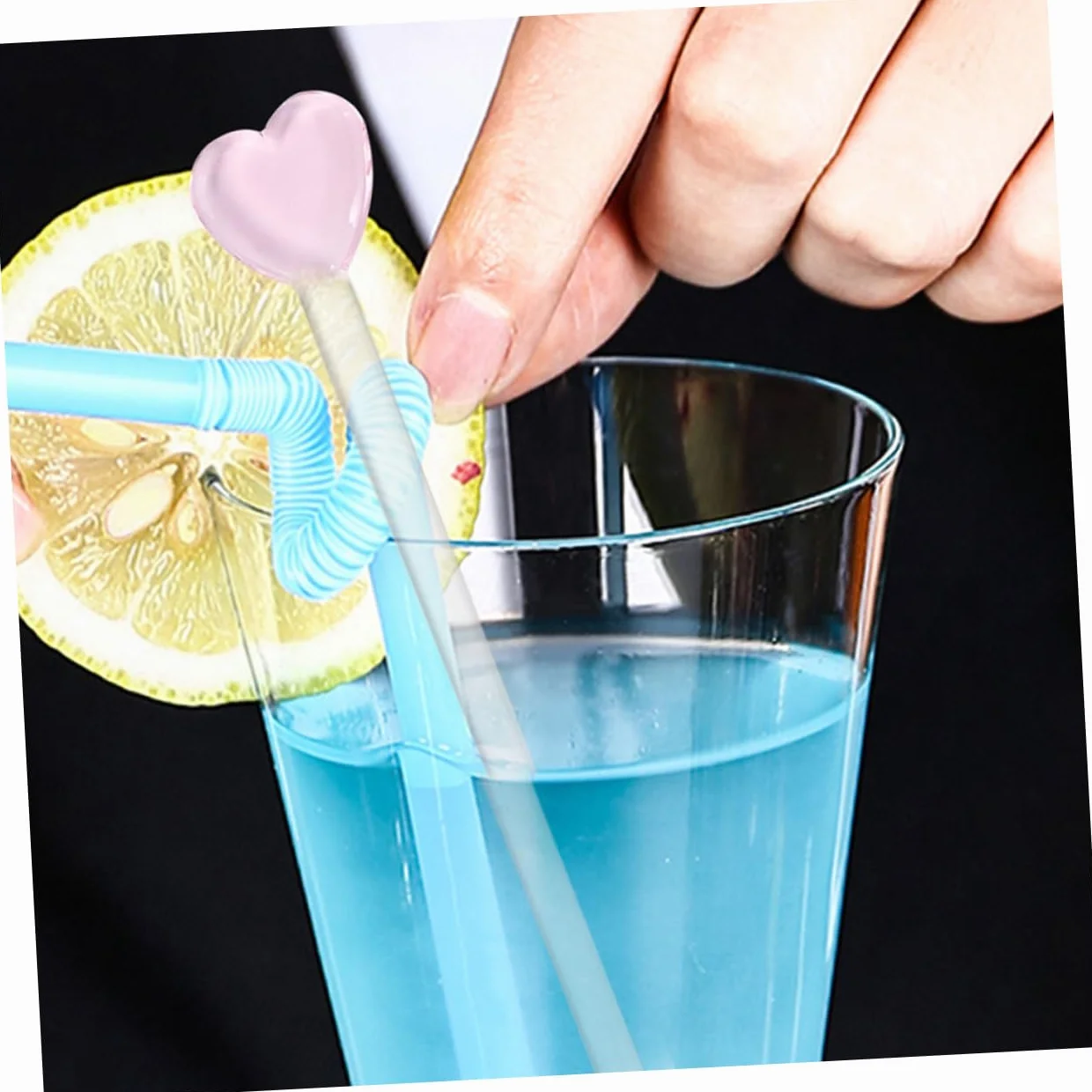 COLLBATH 4 sztuki Przezroczyste Szklane Pałeczki do Mieszania Drinków Koktajli z Ergonomicznym Uchwytami