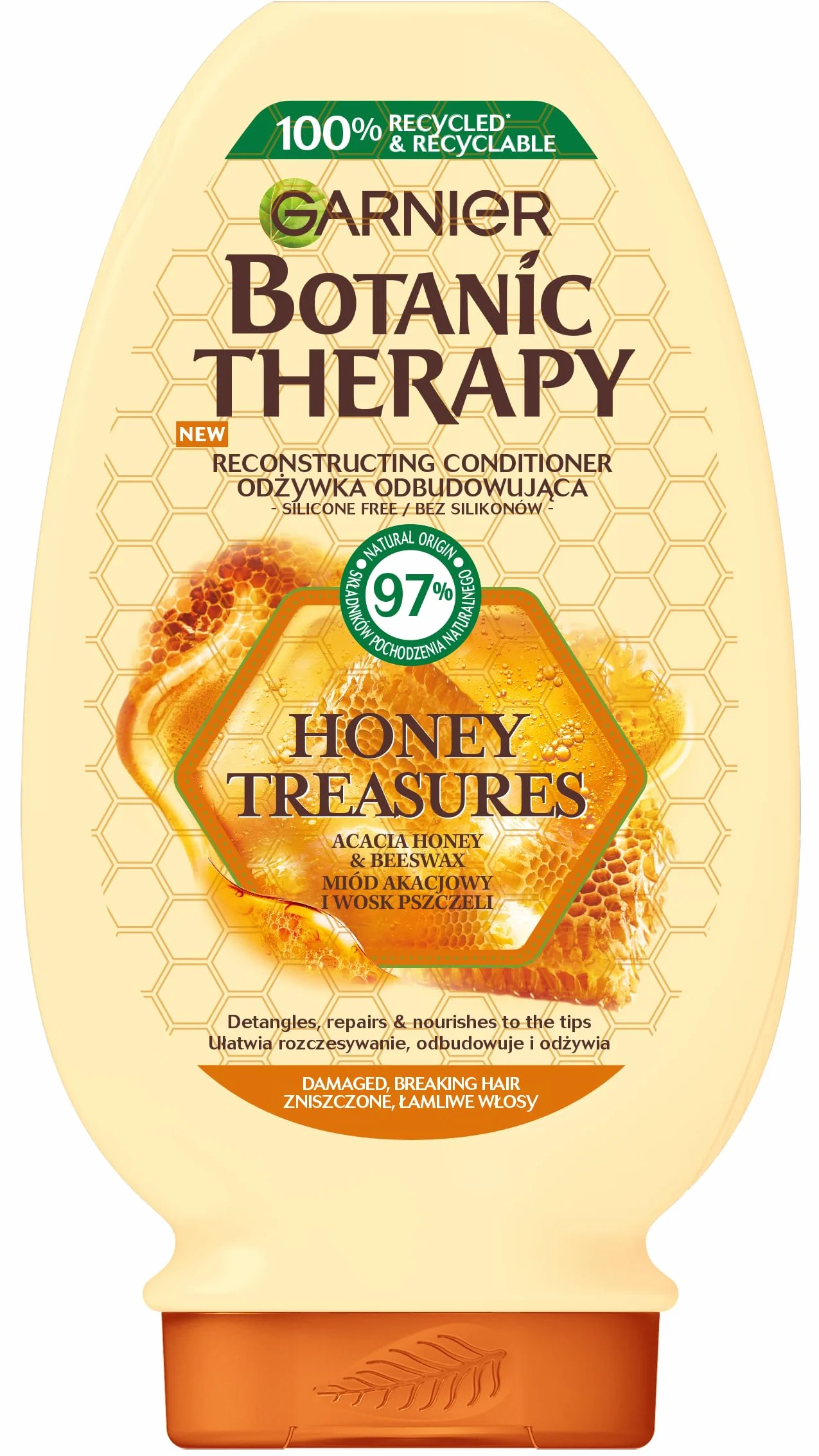 Garnier Botanic Therapy Miód & Propolis odżywka do włosów bardzo zniszczonych z rozdwajającymi się końcówkami, intensywnie regeneruje i odżywia, 200 ml