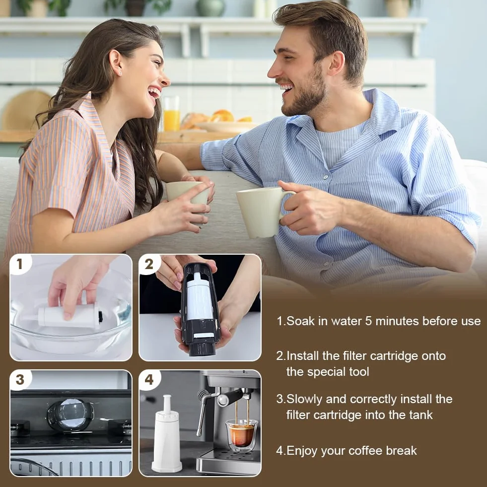Filtr wody do ekspresów do kawy, filtr do kawy, kompatybilny z różnymi modelami Breville/Sage Espresso, w tym BES990, BES980, BES878, BES880, ECC