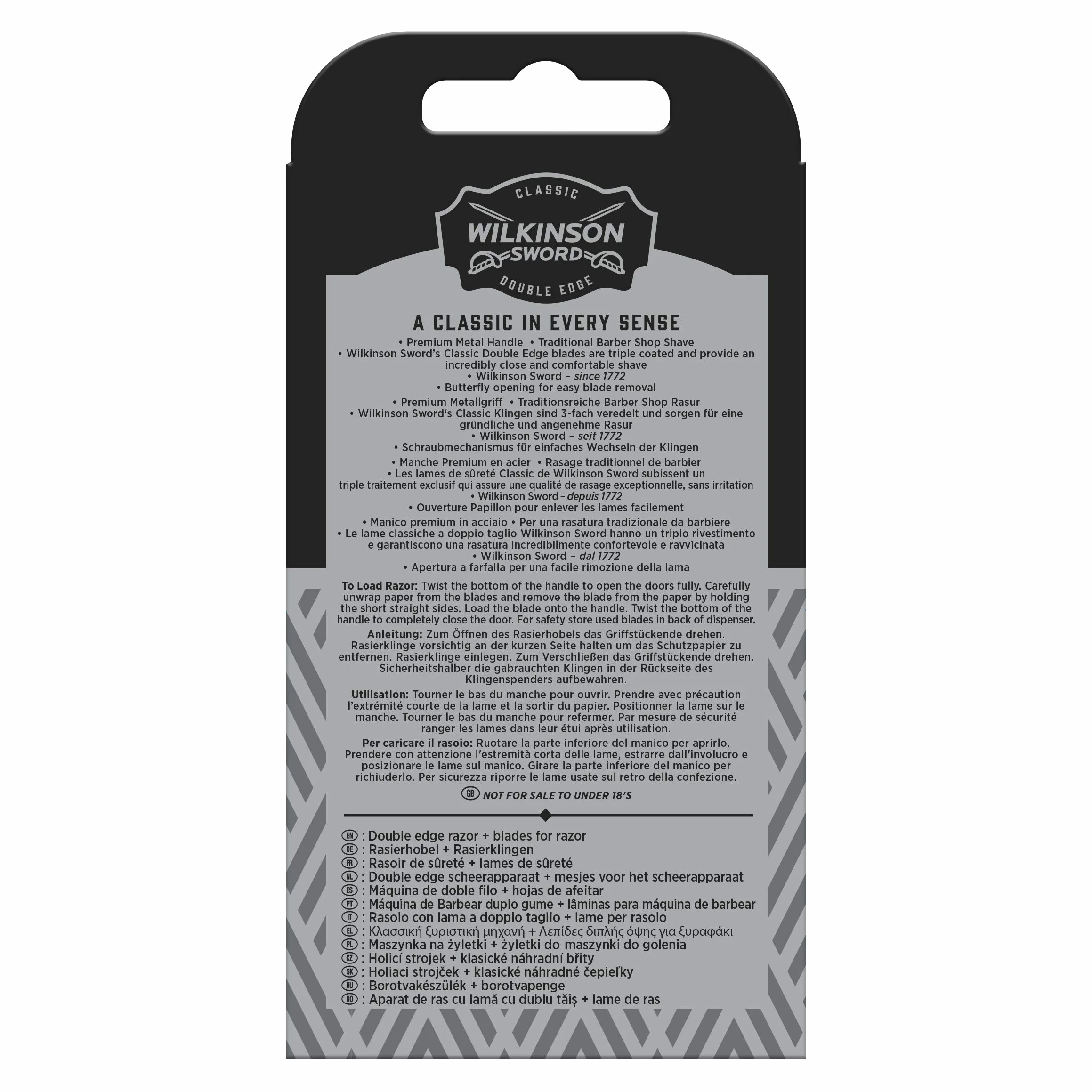 Wilkinson Sword Classic Double Edge bezpieczna golarka z 5 ostrzami