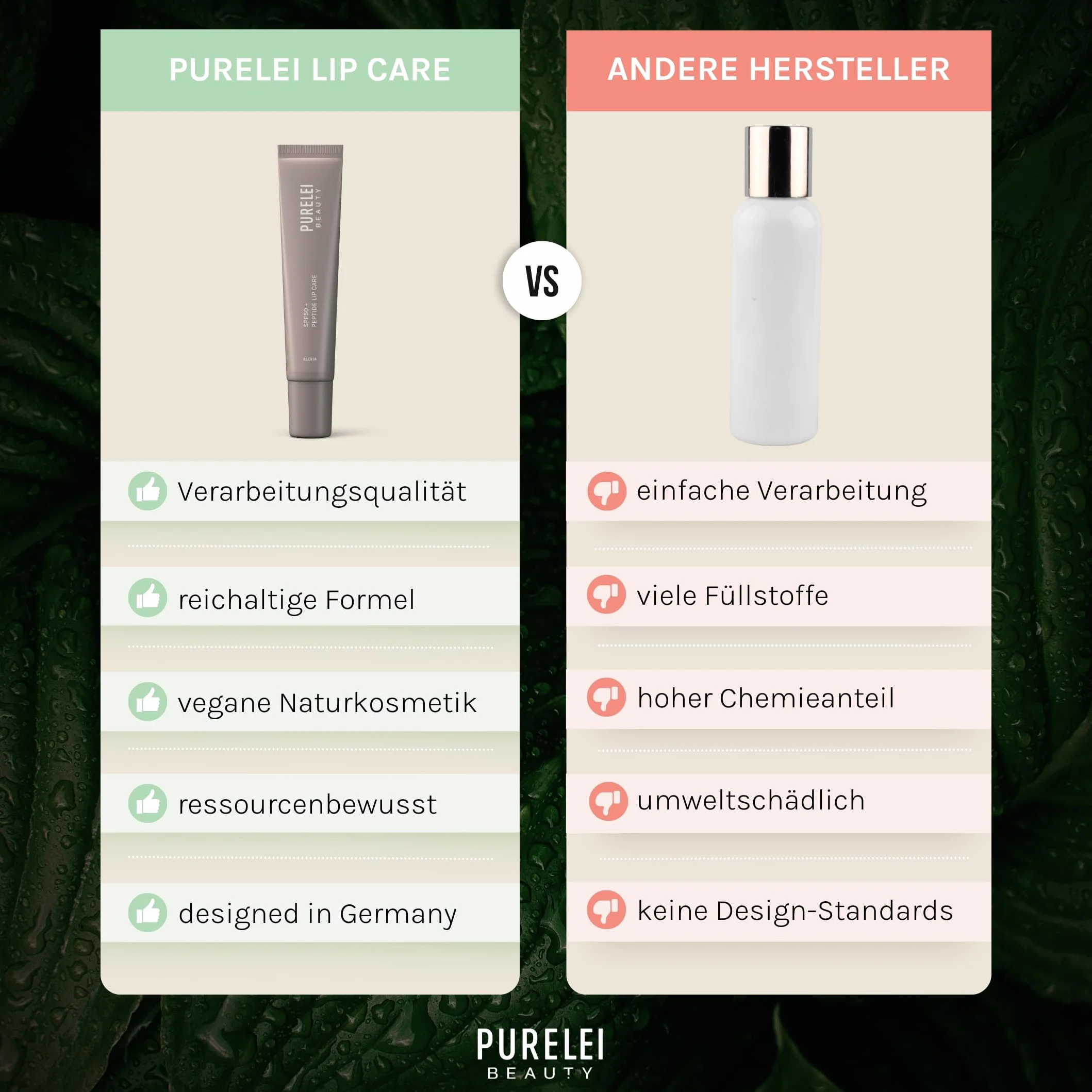 PURELEI® Aloha SPF50 Peptide Lip Plumper (10 ml) – ochronna pielęgnacja ust dla gładkich i delikatnych ust – pielęgnacja suchych ust