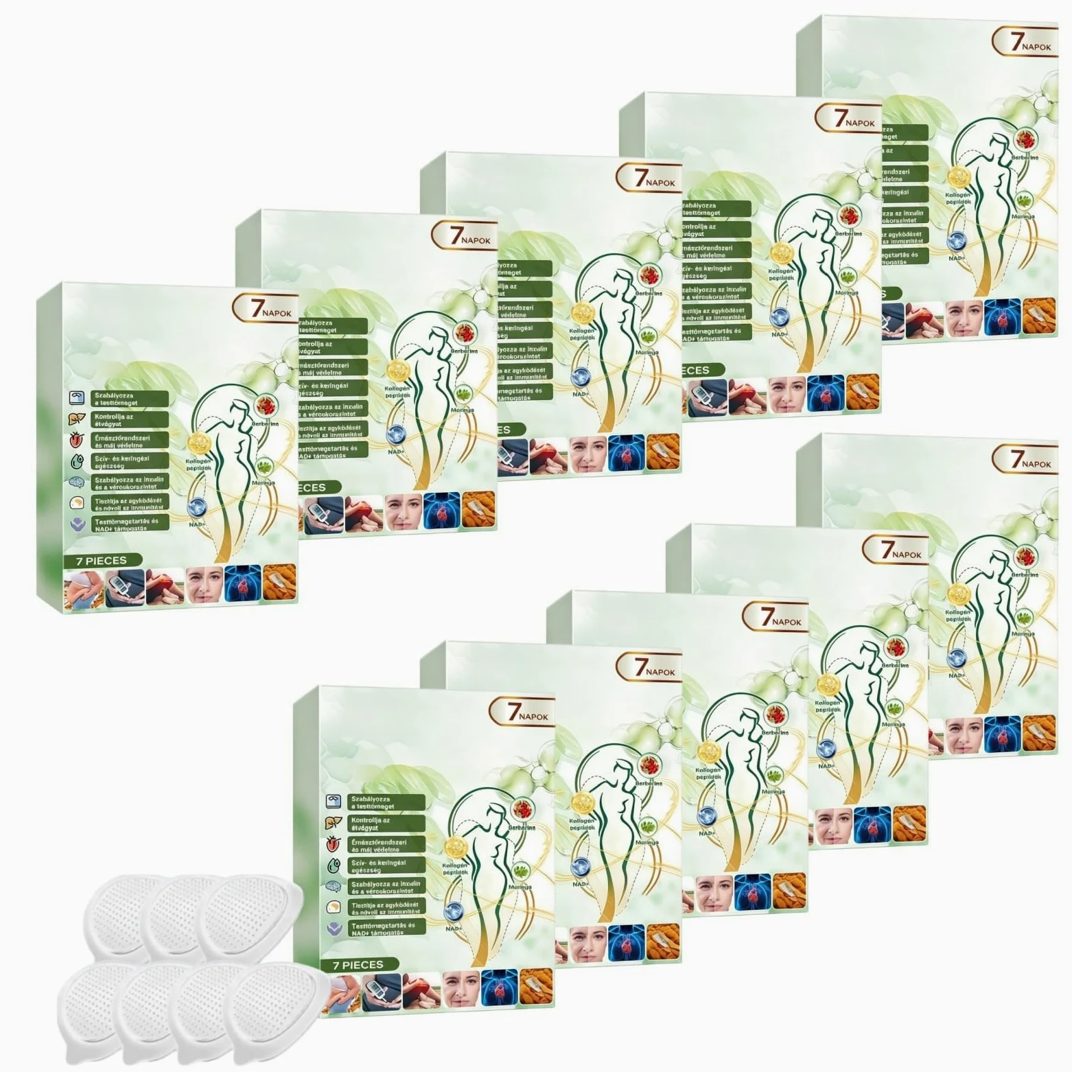 Moringa Berberine Plaster wyszczuplający, 10 w 1 Nano Microneedle Plaster, naturalna plaster odchudzający, płaski brzuch, łatwa w aplikacji, niewidoczna, do typów ciała