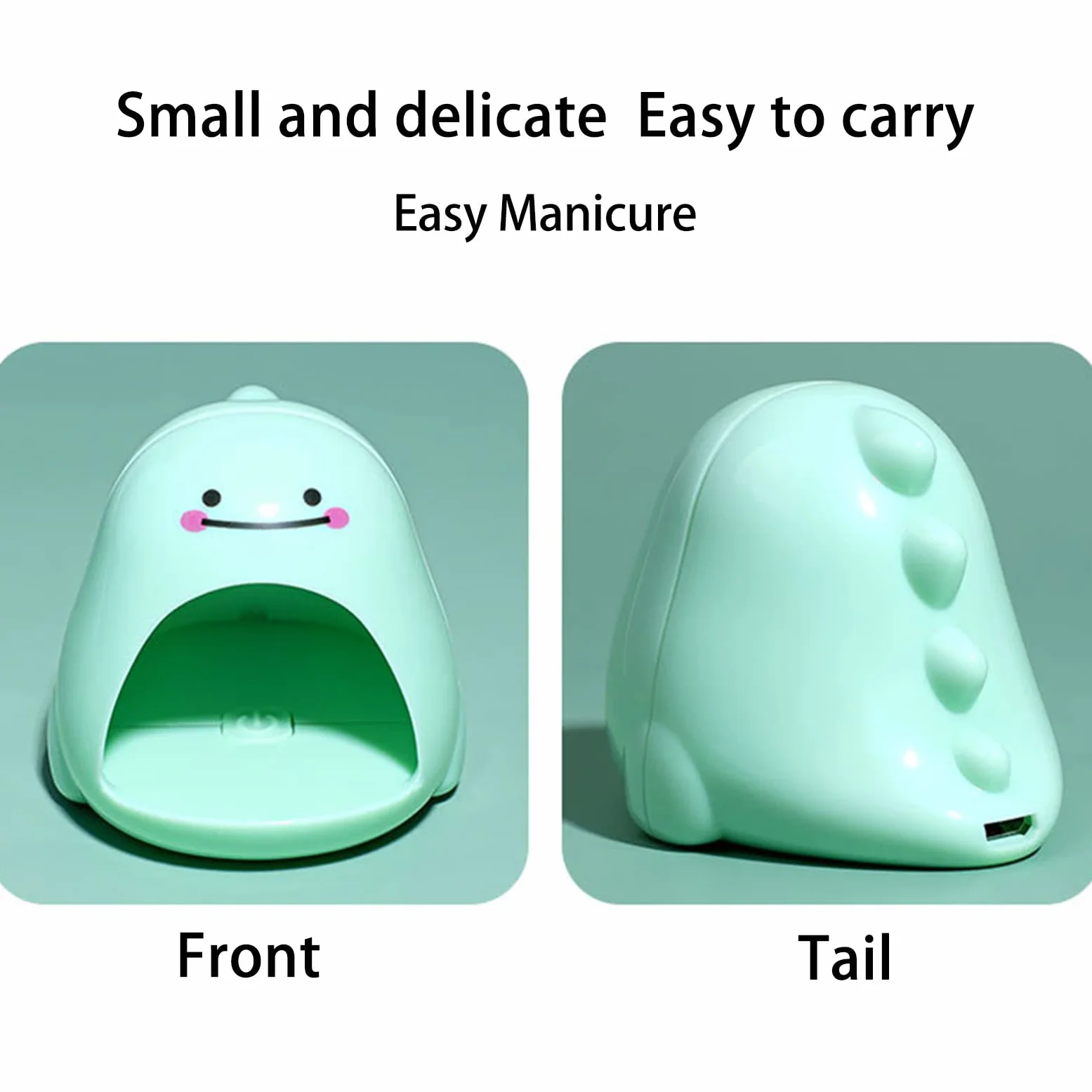 Lampa do manicure, Lampa Mini LED Light, szybko utwardzająca się USB profesjonalna 4 szt. Chipsy lampowe lakier do paznokci lampa innowacyjne zdobienia(Green)