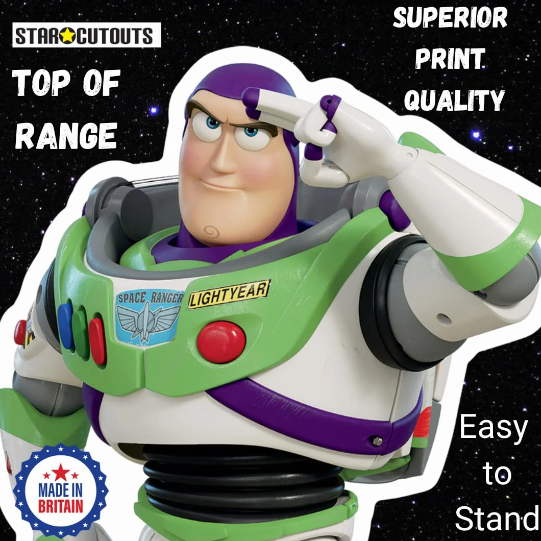 Toy Story 4 Lifesize Cardboard Cutout Buzz Astral Saluting z darmowym kartonem stacjonarnym Standee 129 cm wysokości