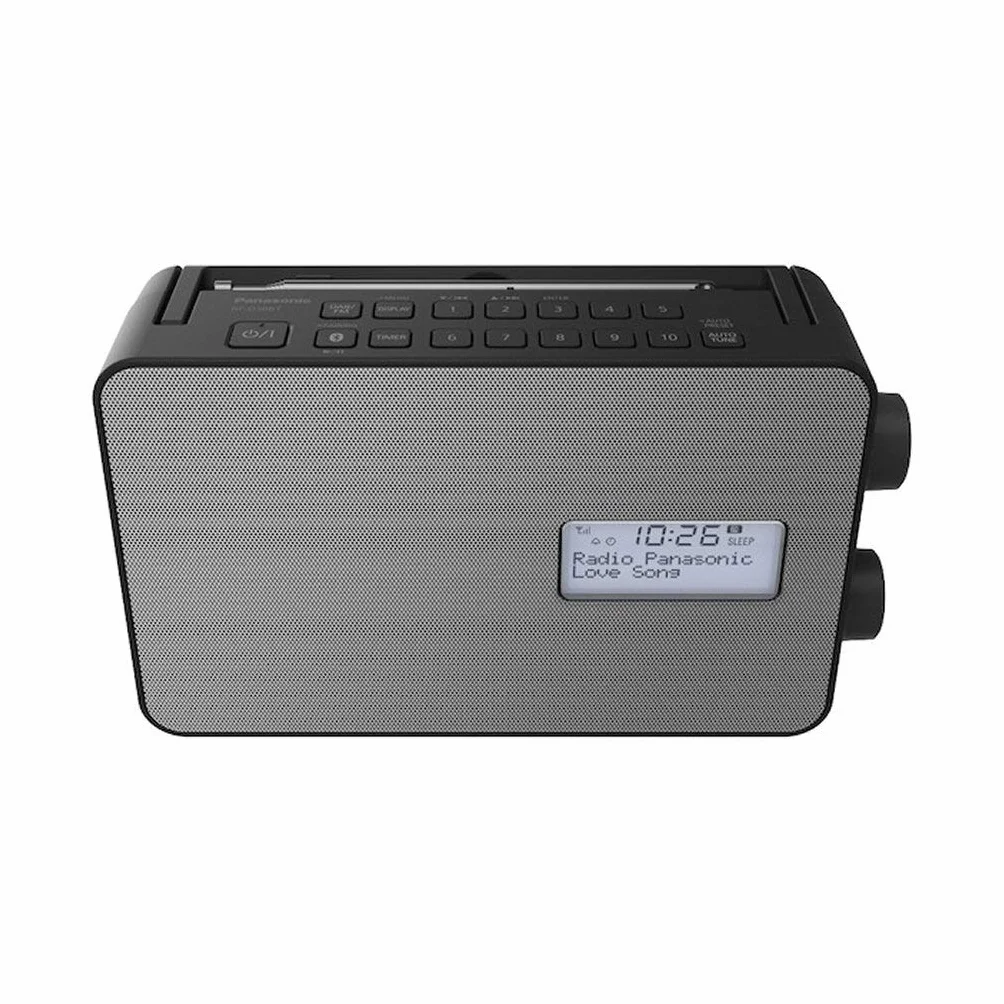 Panasonic RF-D30BTEG-K DAB+ Radio FM, Bluetooth, IPX4, Minutnik do Kuchni, Ładowanie Smartfona Przez USB, Zasilany na Baterię i Sieciowo, Czarny