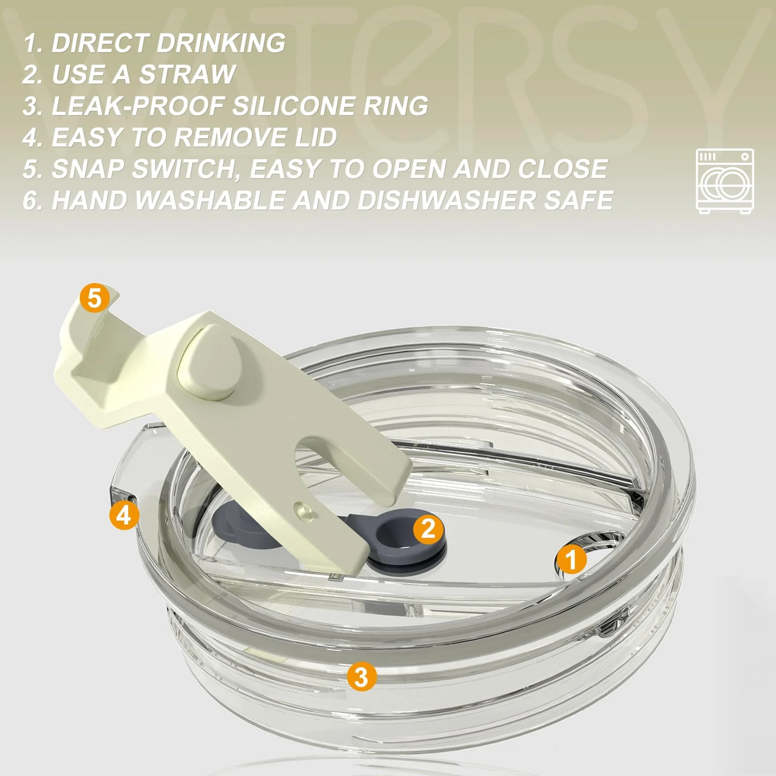 WATERSY 2-pak wymienne pokrywki kubków podróżnych ze stali nierdzewnej izolowany kubek kawy 8 cm
