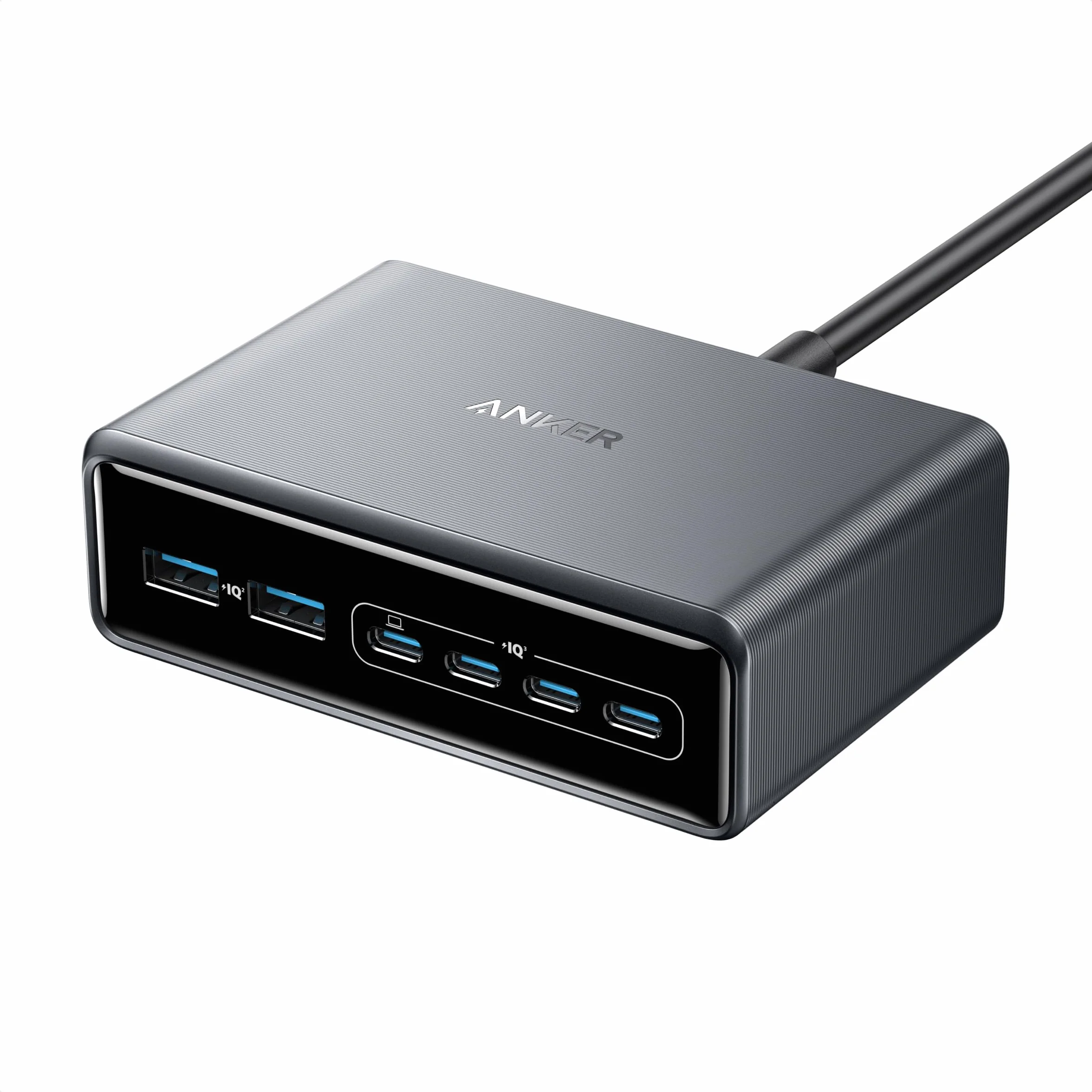 Anker Prime Stacja ładująca, 200 W, 6 portów, GaN, ładowarka stacjonarna USB-C PD, z szybkim ładowaniem, kompatybilna z iPhone 16, Samsung, MacBook, Dell i innymi