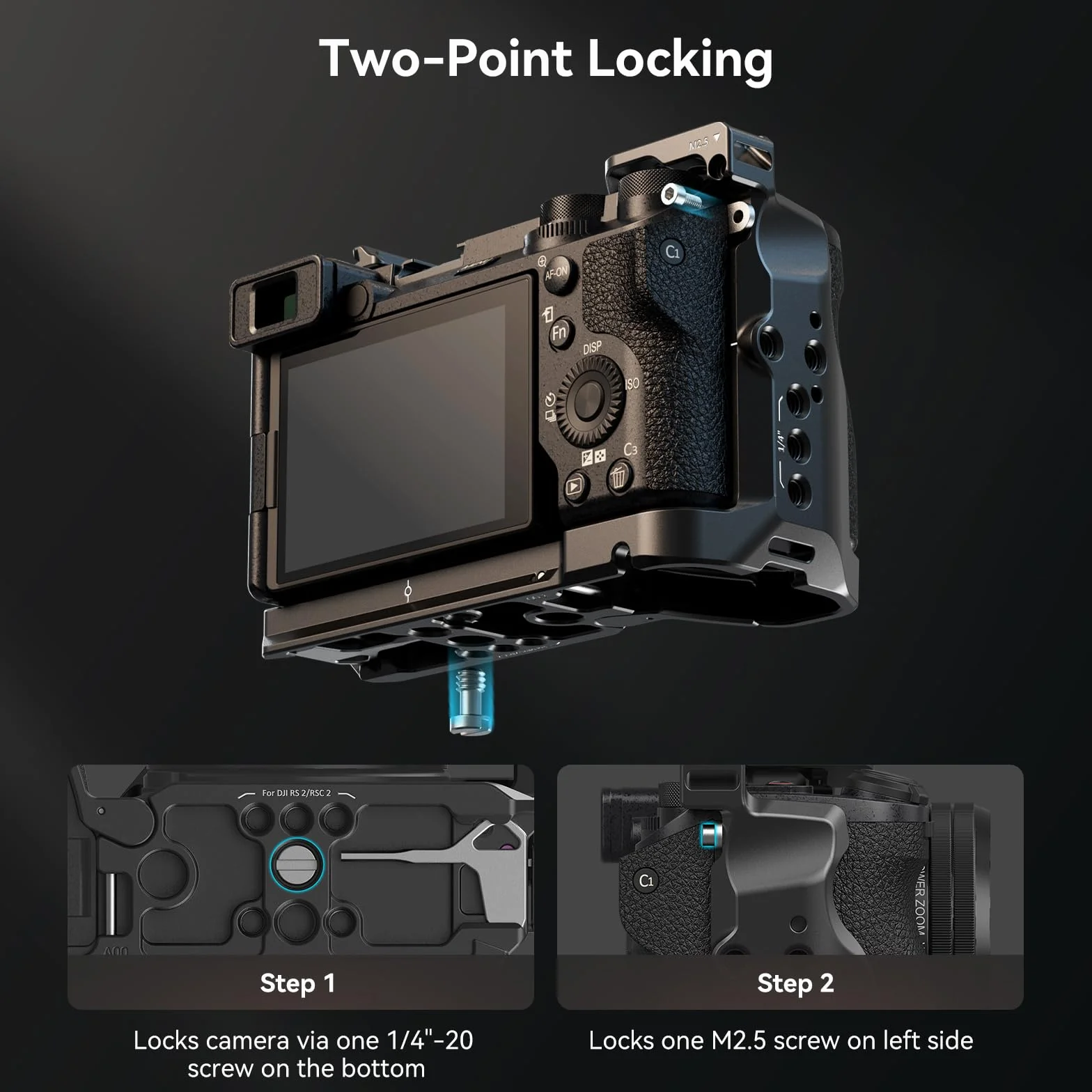 SMALLRIG Cage Zestaw klatki dla Sony A6700 z zaciskiem kablowym do HDMI, wbudowaną płytką szybkiego uwalniania typu dla Arca, filmem do robienia filmów klatka do kamery wideo z mocowaniem butów - 4336