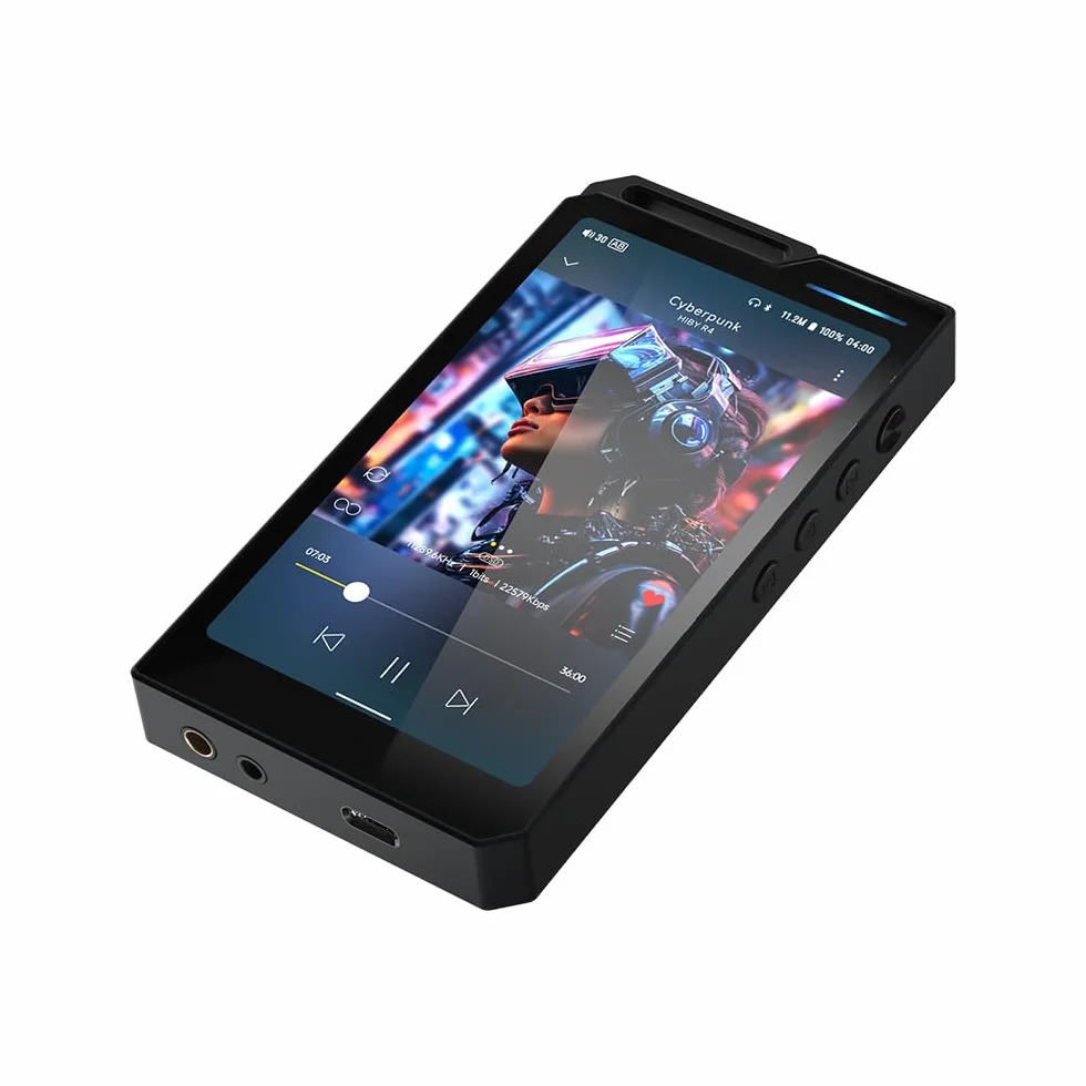 HiBy R4 Odtwarzacz MP3 Android z Bluetooth i WiFi, wbudowany 4DAC Android12, obsługuje odtwarzanie, DSD PCM MQA z wtykiem 4,4 mm (balanced) i pamięcią 32 GB (czarny)