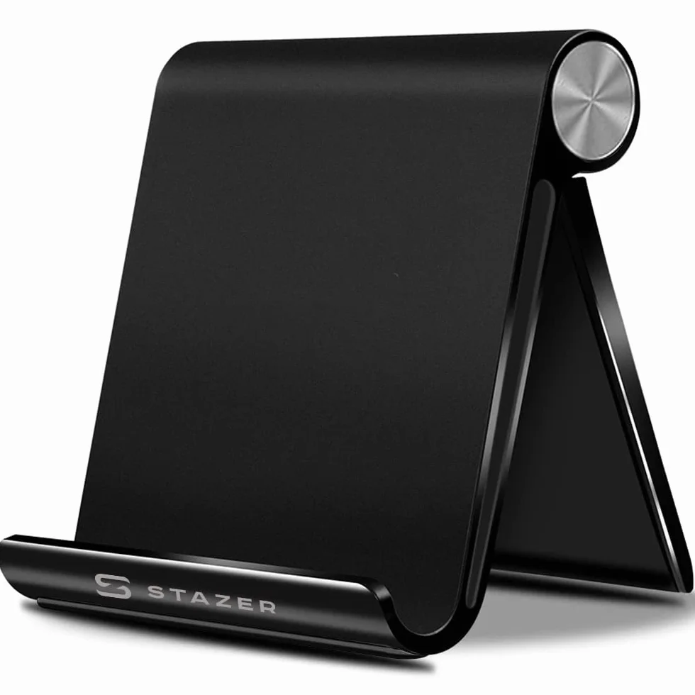Solidny Stojak Uniwersalna Podstawka Uchwyt na Telefon Tablet Czytnik e-booków na biurko regulowany kompatybilny z telefonami iPhone 14, 13, 12 Pro,Galaxy S21 S22 i tabletami od 4 do 7,9 cala