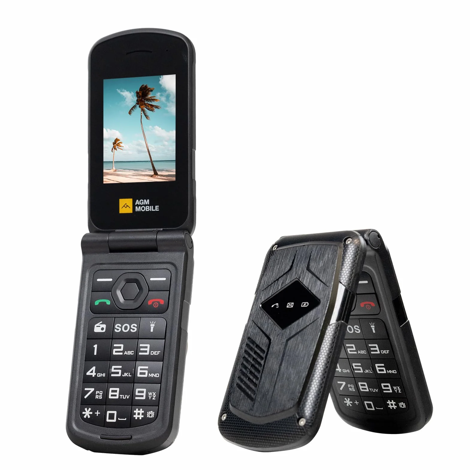 AGM M10 wytrzymały telefon z klapką 4G bez umowy – outdoorowy telefon Dual-SIM, radiem FM, przyciskiem alarmowym SOS i rozszerzalną pamięcią do 128 GB