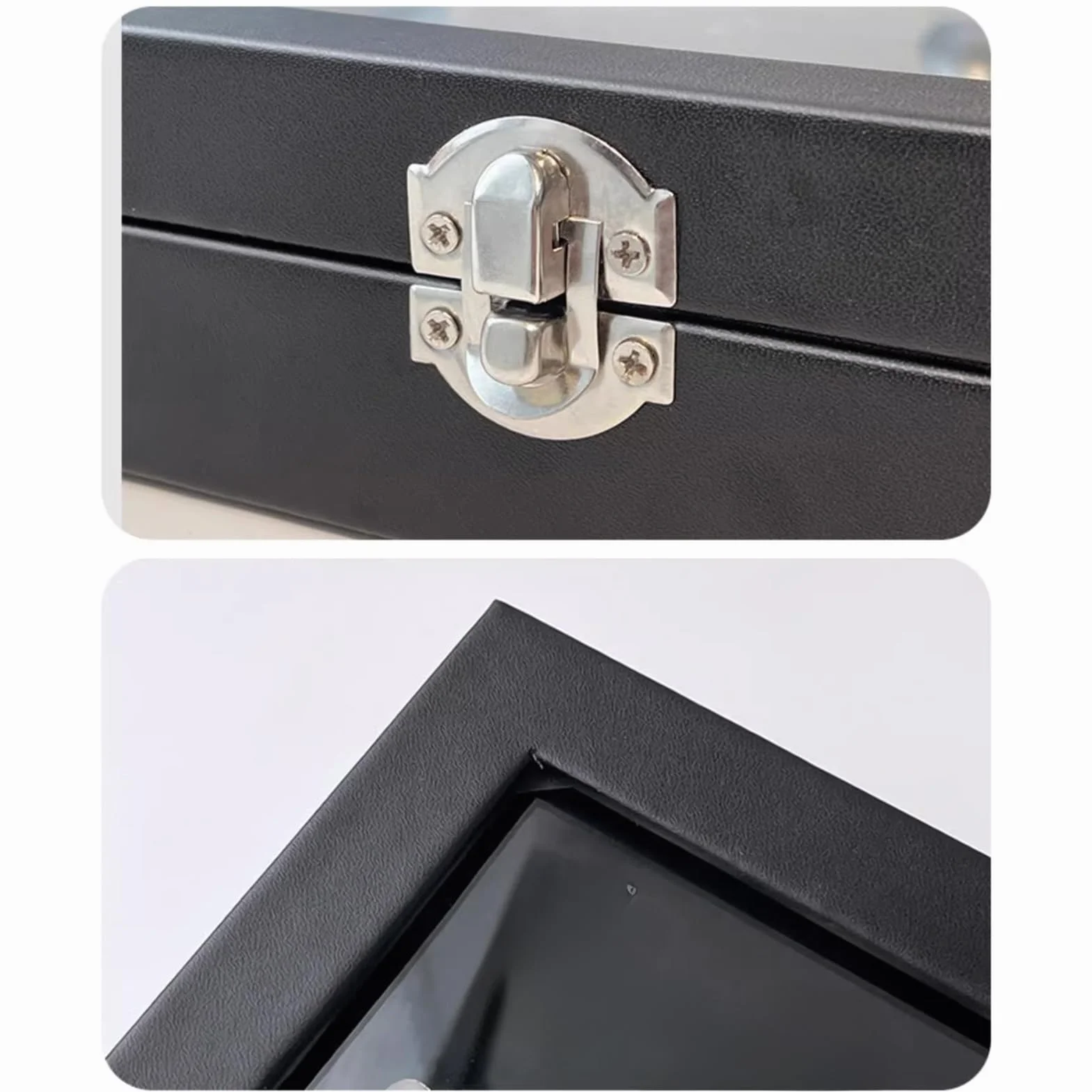 Pin Display Case 7.87x5.91x1.77 Inches Compact Organizer for Brooches Jewelry Black Wall Tabletop