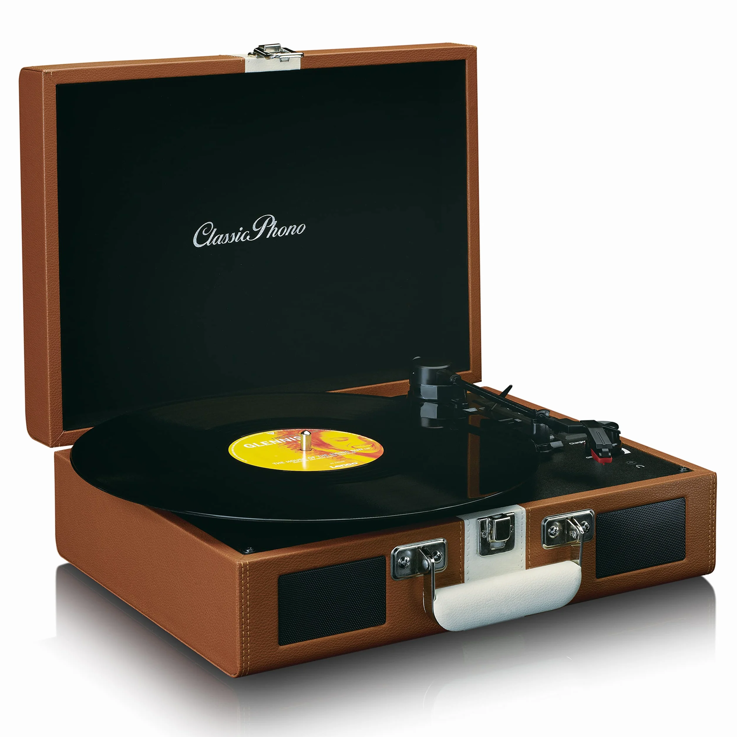 Lenco Wzmocniony gramofon (Tt-120 Brown), z głośnikami i Bluetooth 5.0