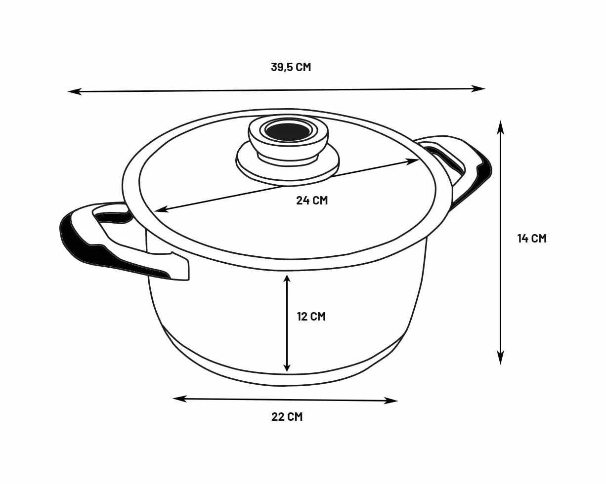 Garnek do gotowania ze stali nierdzewnej 18/10 z termometrem 6L ECOVITAM