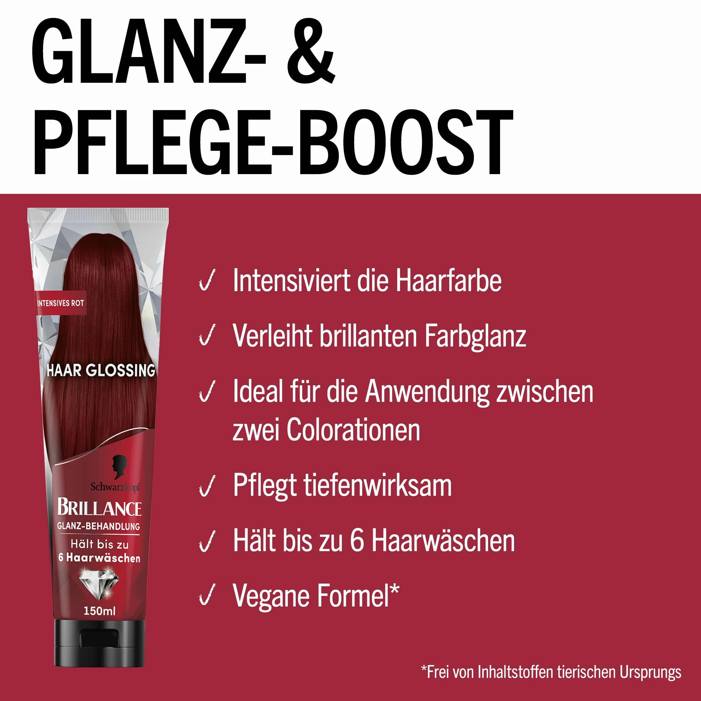 Brillance Hair Glossing Color Farba do Włosów, Intensywna Czerwień, 150 ml