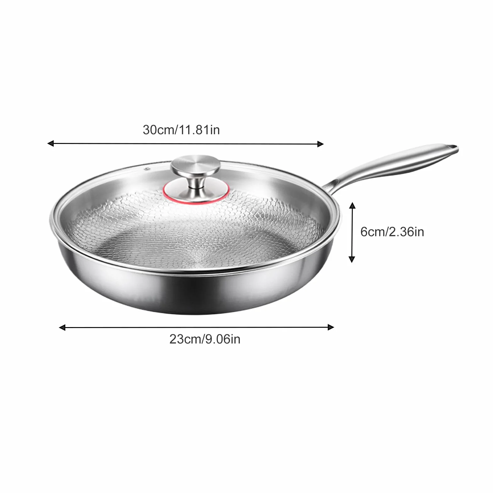 Titanium Hammered Pan Pro, nieprzywieraj?ca patelnia, m?otkowana tytanem, trwa?y materia?, wszechstronne przygotowywanie posi?ków, 29,9 cm, do kuchni, kemping, do grillowania