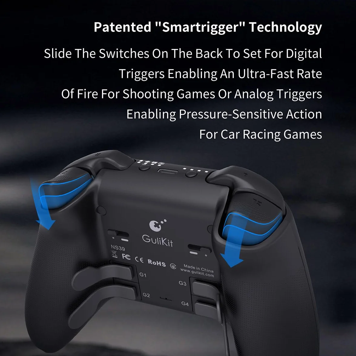 GULIkit KK3 Max kontroler do gier Halla Effect Joysticki analogowe i cyfrowe wyzwalacze Wireless Pro 1000 Hz częstotliwość odpytywania maglev/HD/wibracje obrotowe kompatybilne z