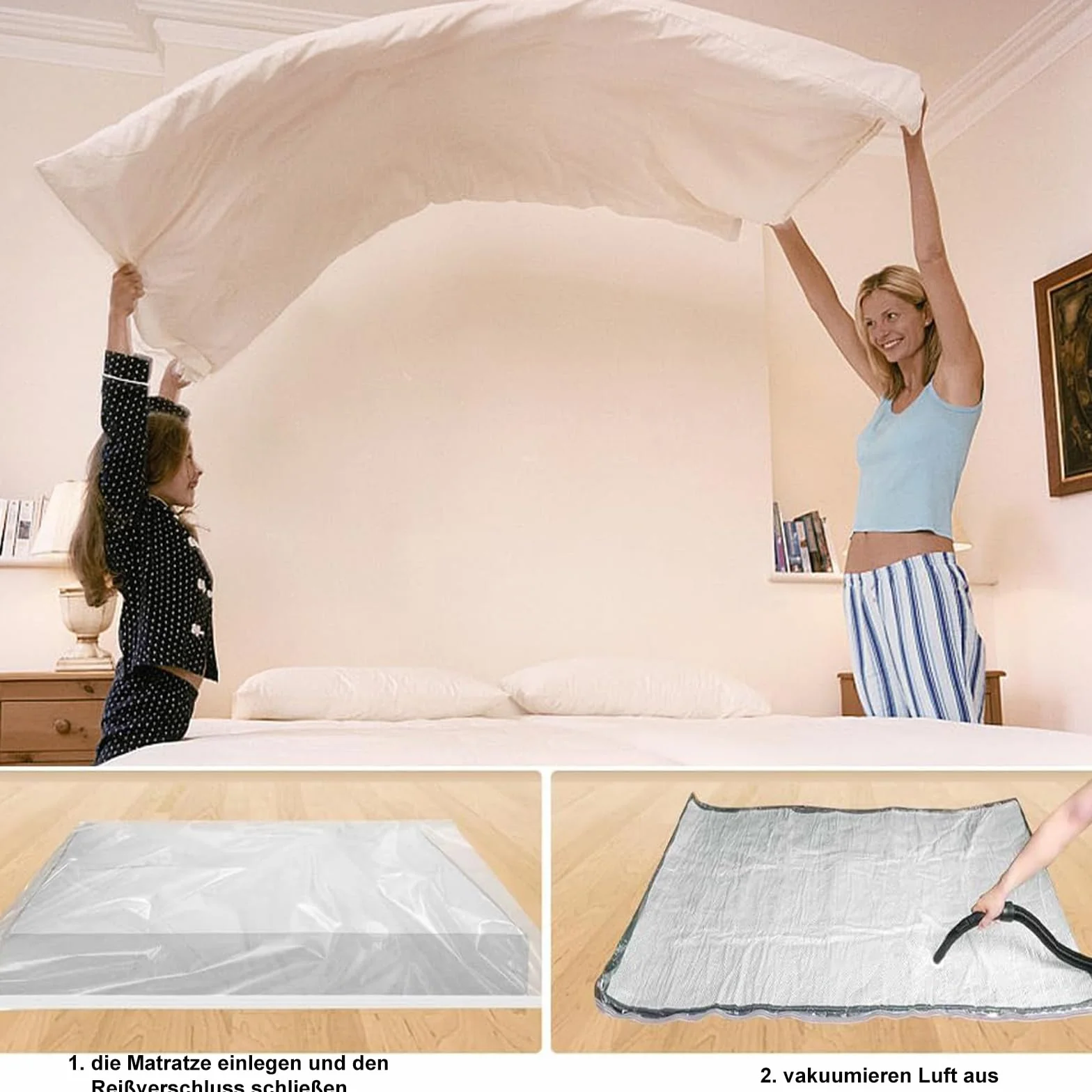 Torba vakuumowa na materac 210 x 130 cm szczelna wielokrotnego użytku