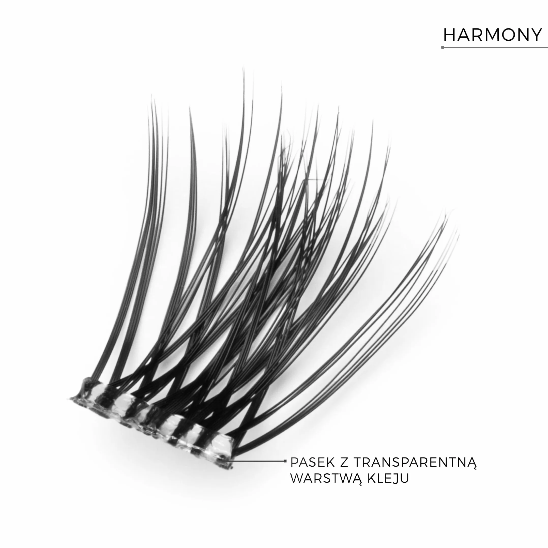Sztuczne rzęsy pre-glued Nanolash - kępki rzęs do samodzielnego przedłużania w domu - samoprzylepne rzęsy DIY, zestaw kępek + aplikator (HARMONY)