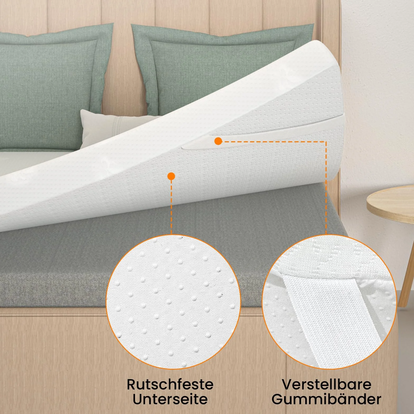 FRIDEKO Nakładka na materac o wysokości 8 cm, nakładka na materac 160 x 200 cm, H2 i H3 nakładka z pianki z pamięcią kształtu, zdejmowana i nadająca się do prania poszewka, nadaje się do łóżka