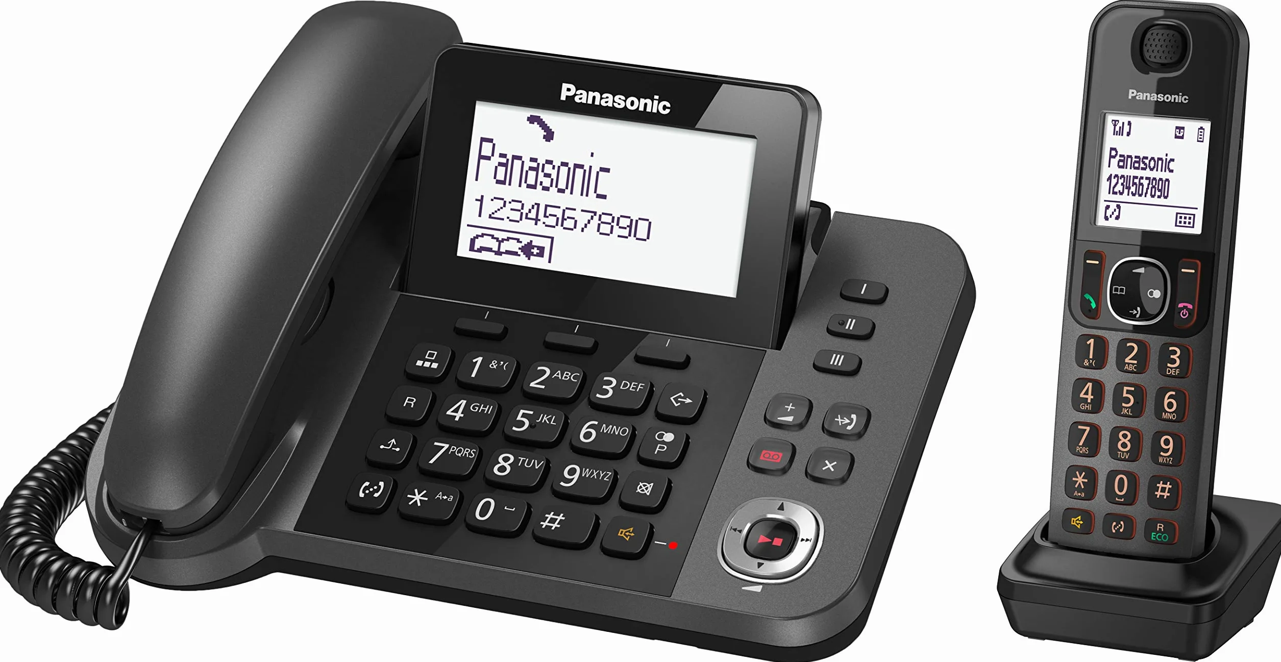 Panasonic Telefon KX-TGF320EXM - telefony (DECT, biurko, czarny, LCD, AAA, polifoniczny)