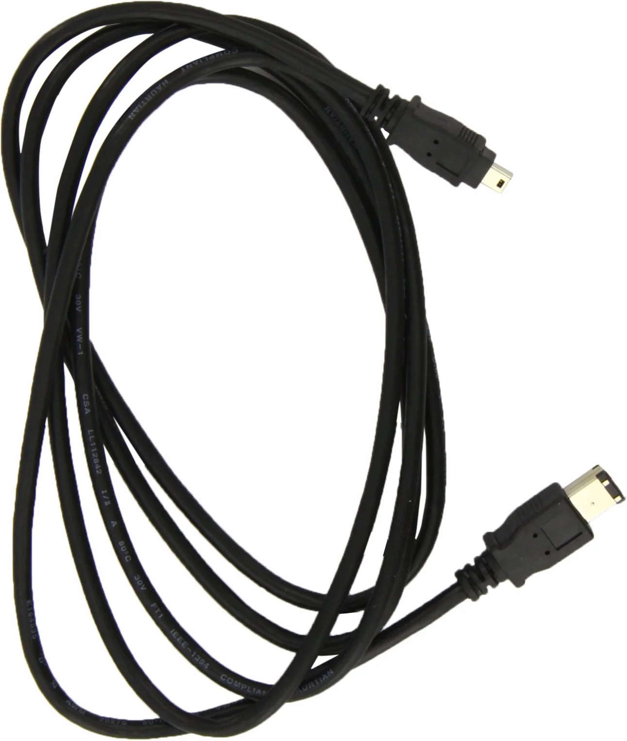 Max Value IEEE 1394a kabel (wtyczka 6-pinowa/4-pinowa, 2 m), czarny (import z UK)