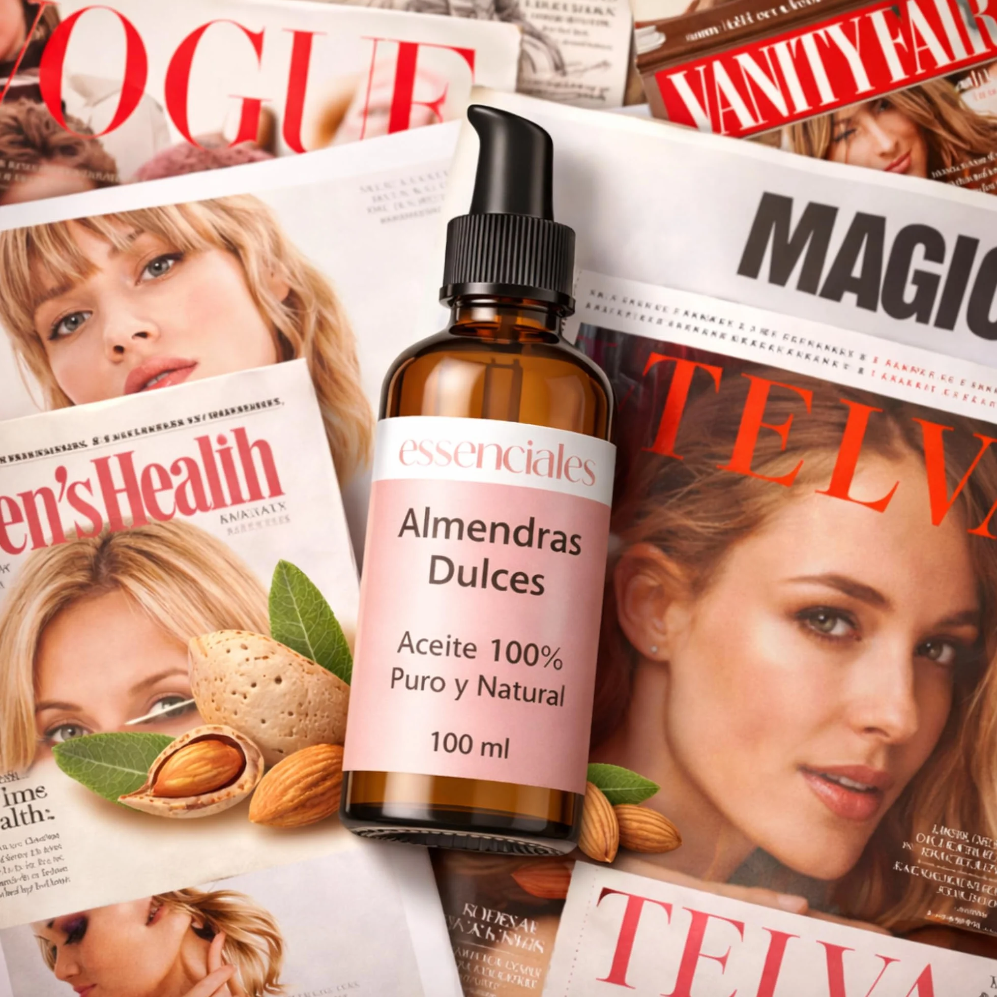 Słodki olejek migdałowy czysty bio – 100% naturalny | szklana butelka 100 ml | tłoczony na zimno i wegański | nawilżający dla skóry i włosów | bez dodatków i perfum