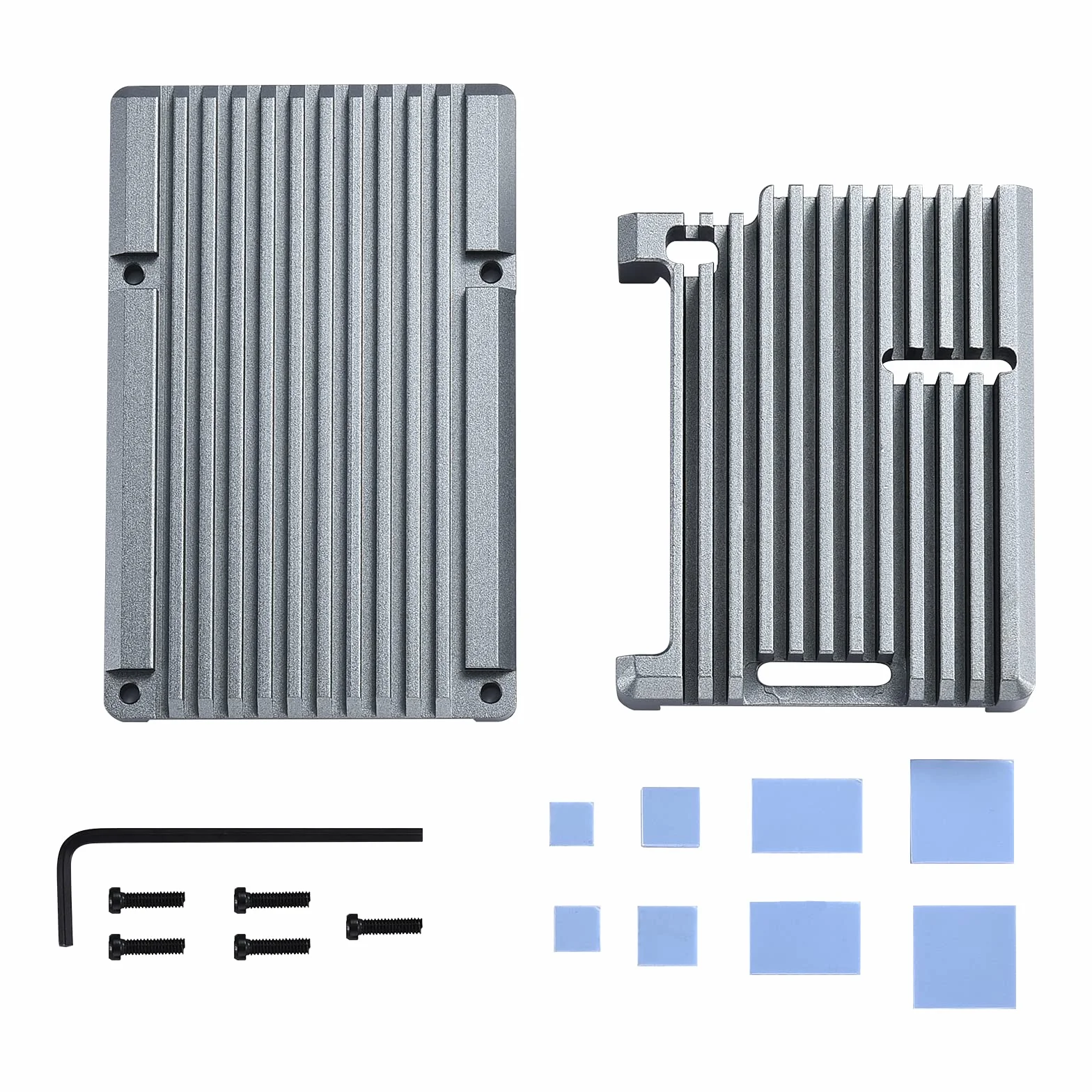 GeeekPi Raspberry Pi 4 etui, Armor obudowa z pasywnym chłodzeniem, CNC aluminiowa obudowa z rozpraszaniem ciepła i taśma termiczna do Raspberry Pi 4B (szary)