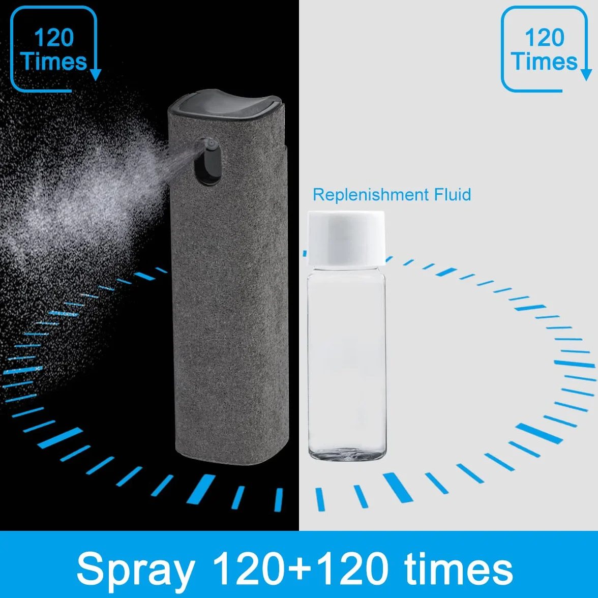 Screen Cleaner Touch Screen Mist Spray, zestaw do czyszczenia elektronicznego smartfona, telewizora, laptopa, tabletu, komputera, monitora komputerowego, płaskich ekranów LCD, okularów, kompatybilny z