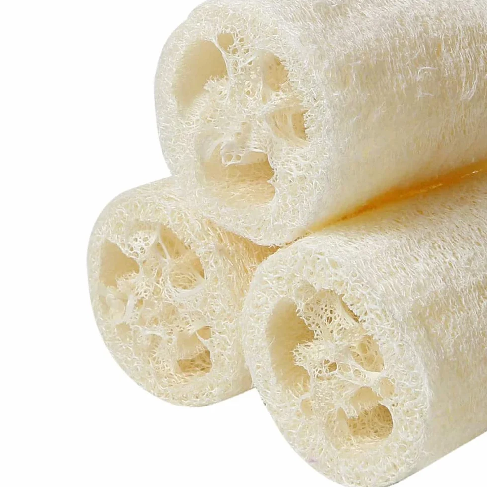 VOARGE Zestaw 6 gąbek do czyszczenia ciała (około 4 cali), naturalna luffa, gąbka do spa