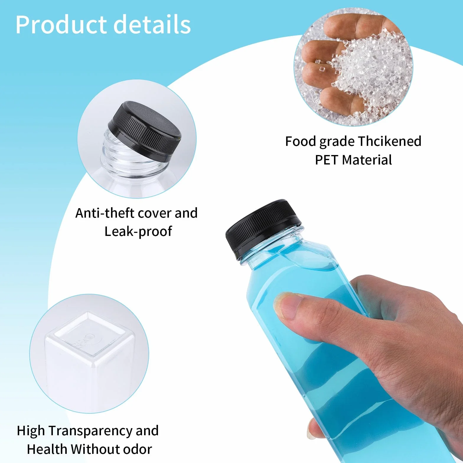 8 szt. 400 ml butelki do napełniania, puste plastikowe butelki do napełniania, wielokrotnego użytku, z tworzywa sztucznego, do smoothie, do napełniania, przezroczyste, do lodówki, sokowirówki, wody,