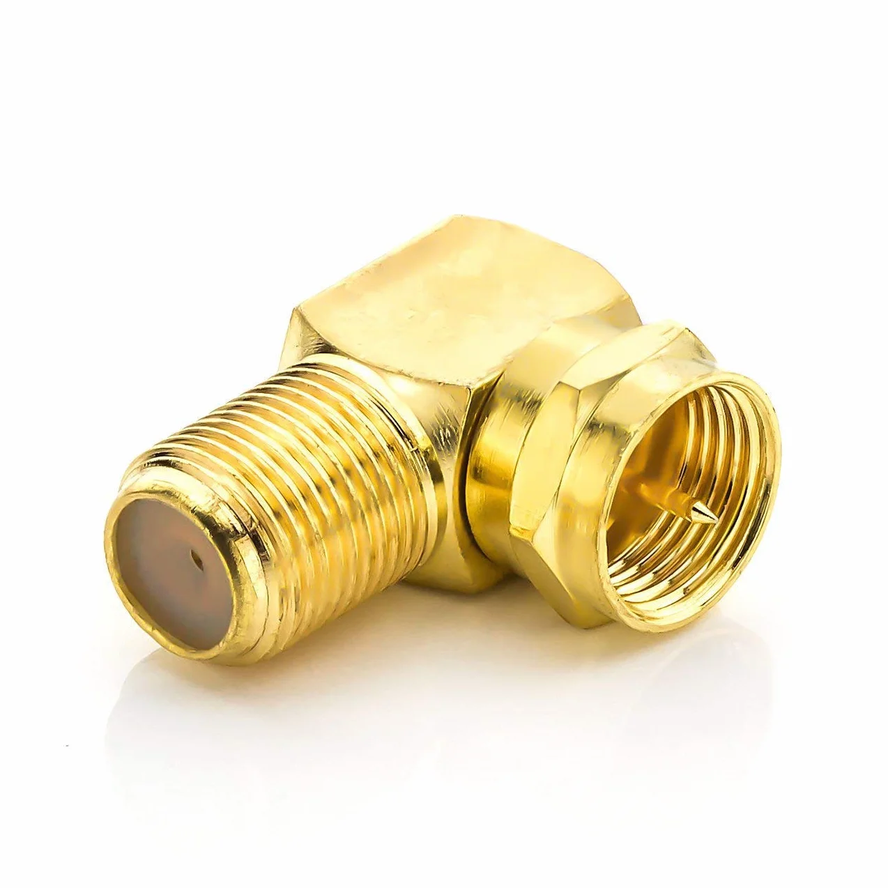 deleyCON 4x Adapter Kątowy Satelitarny 90° Stopni do Kabla Koncentrycznego F-Adapter F-Gniazdo Kabla Satelitarnego F-Adapter Kątowy z Wtyczką - 4 Sztuki
