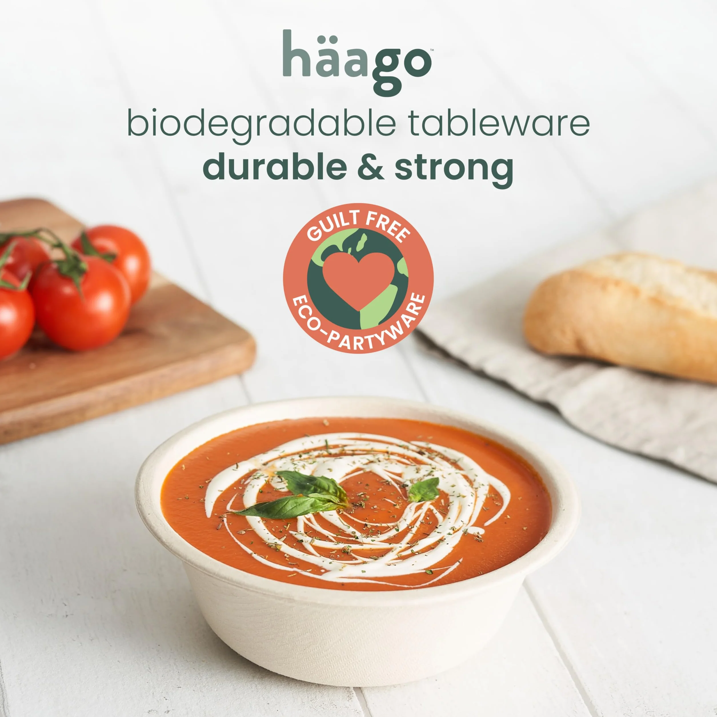 HAAGO 96 Cukier Trzcinowy Bagasse Kręgle 500ml Ekologiczny Kompostowalny