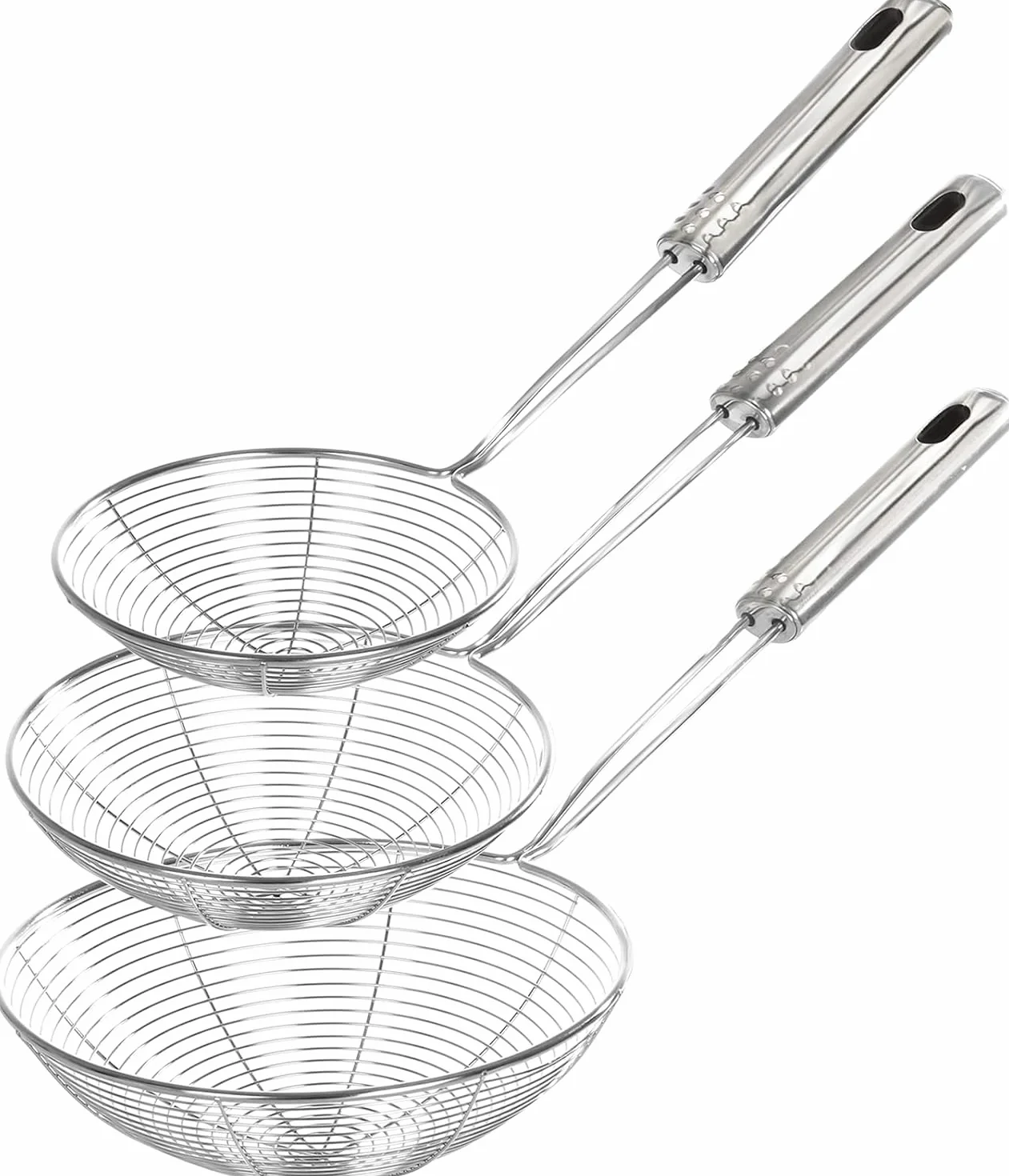 Sitko pająka ze stali nierdzewnej zestaw 3 rozmiarów 32,5 cm 36 cm 38 cm