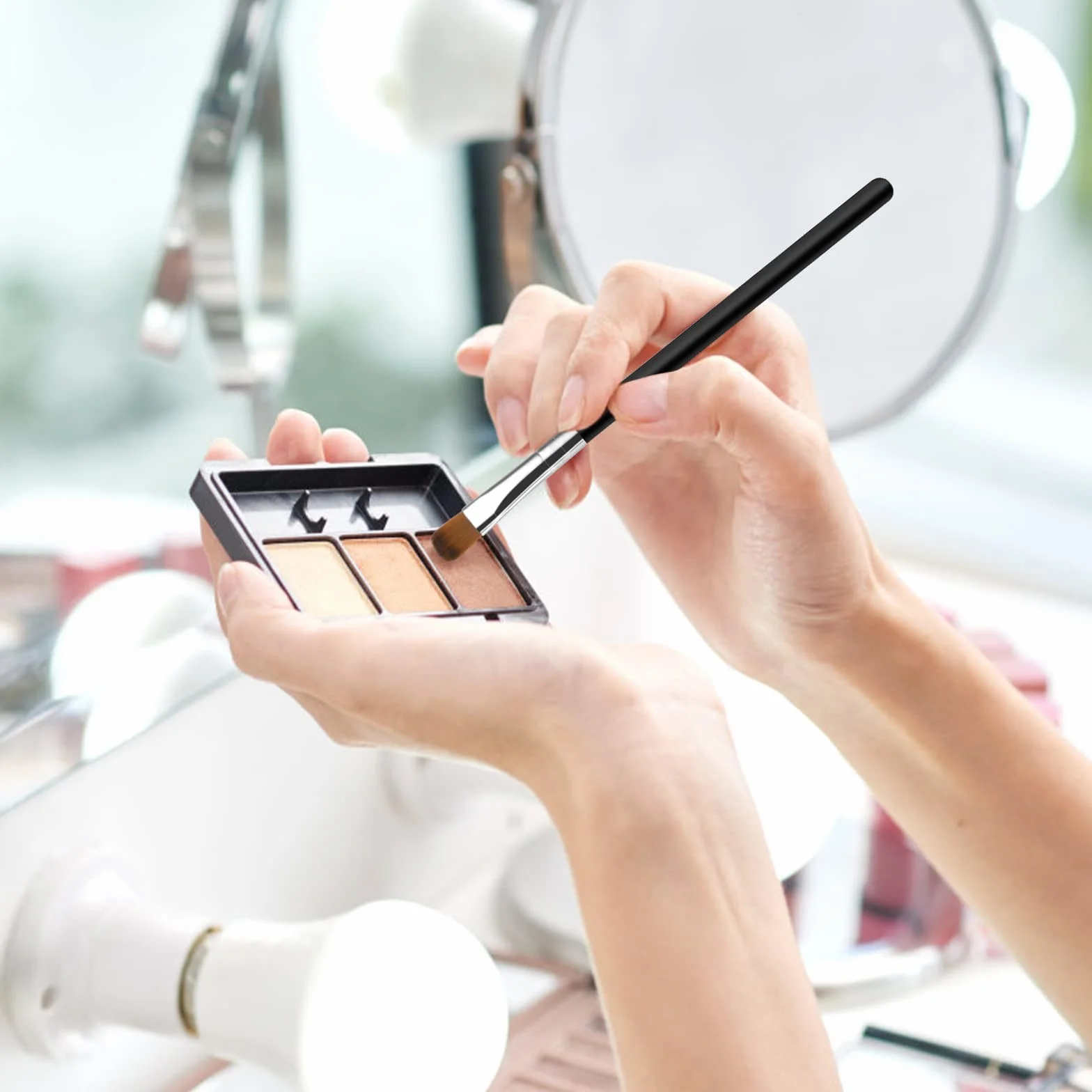 WLLHYF 5 sztuk Zestaw pędzli do brwi Eyeliner Pędzle do makijażu oczu Profesjonalny Ultra cienki cień do powiek Miękkie włosie Pędzle Narzędzia do cieni do powiek dla kobiet Dziewczyn