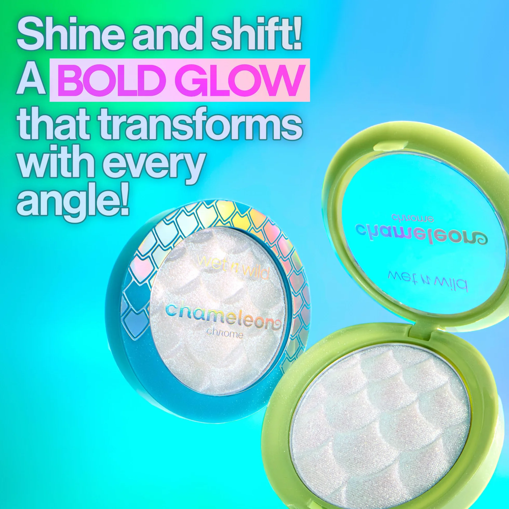Wet n Wild Chameleon Chrome Highlighter, Rozświetlacz w Pudrze, z Odbijającymi Światło Pigmentami dla Dynamicznej Zmiany Koloru, Konsystencja od Płynnej do Pudrowej, Budowanie Blasku, Too Sirius