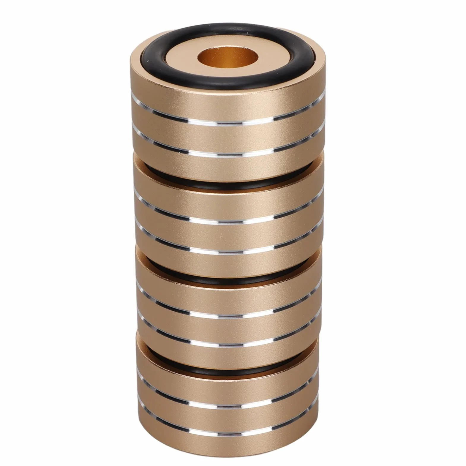 Dioche Premium -głośnik Izolacja Kolce Stojak Stopa - 4PCS 40x20 Mm Aluminium Aluminium Głośnikowe Podkładki Bazowe z gumą przeciwpoślizgową do Rejestratora Wzmacniacza DAC (GOLD)