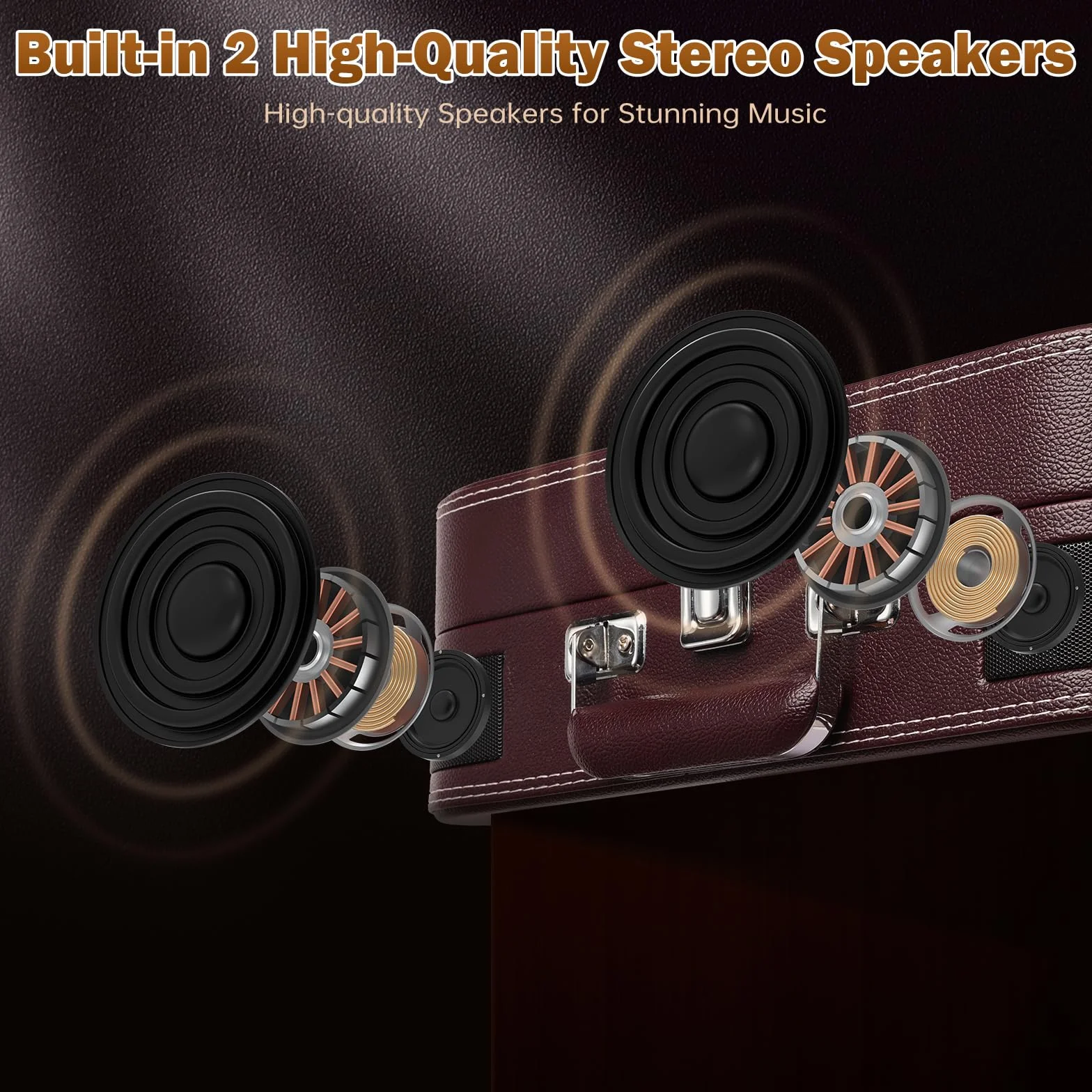Gramofon Bluetooth, gramofon z głośnikami 33/45/78 obr./min, napęd pasowy, winylowy, USB, gramofon retro, winylowy na MP3 (czerwony)