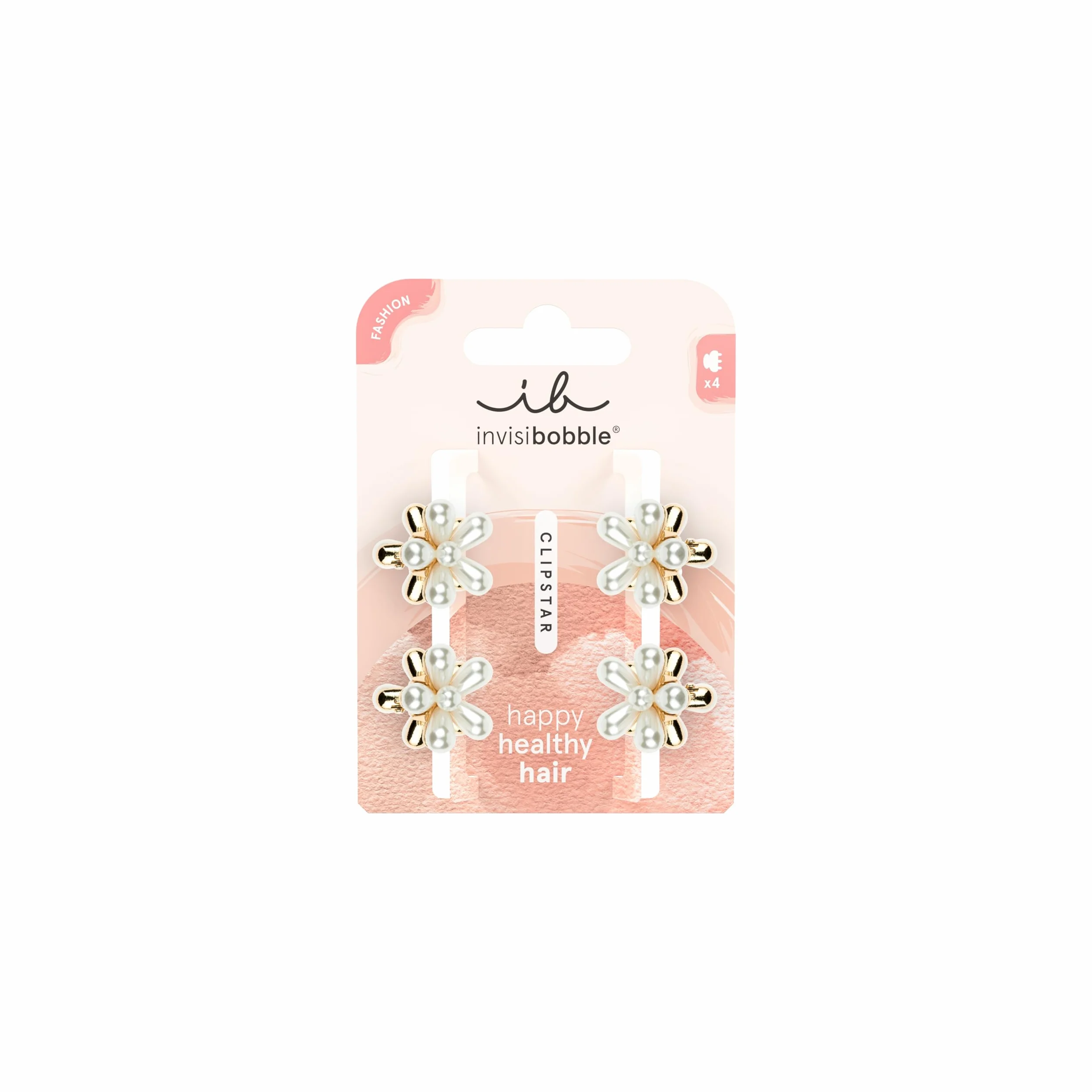 invisibobble Clipstar S Pearly Flower (4 sztuki) – małe spinki do włosów z kwiatem pereł – dla kobiet, dziewcząt i cienkich włosów – złota klamra do włosów dla eleganckiej stylizacji