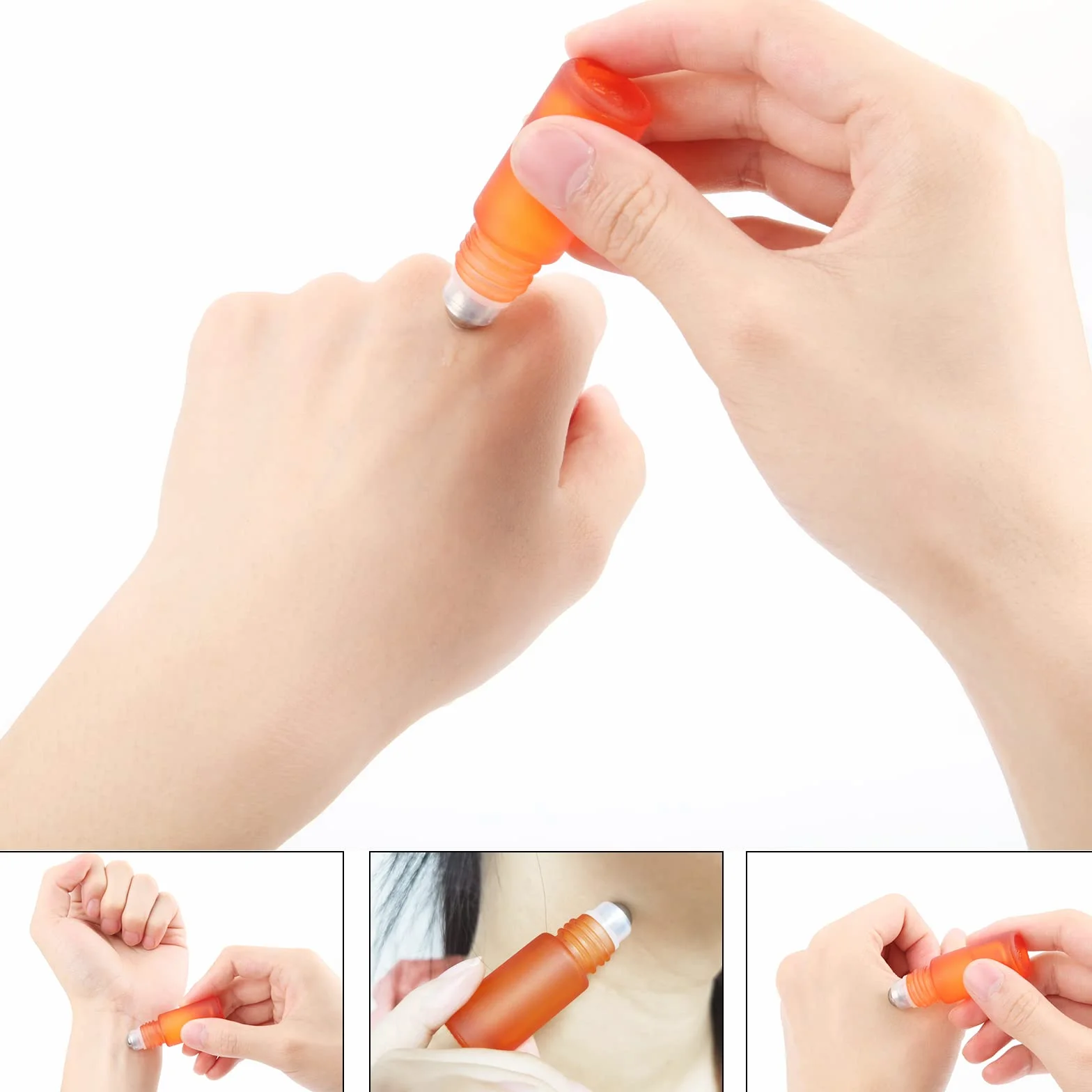 DKBT Roll on szklane butelki na olejki eteryczne, 7 sztuk, puste butelki roll on, 5 ml, z kulkami ze stali nierdzewnej, na olejki eteryczne, perfumy, kosmetyki, masaż (7 kolorów)